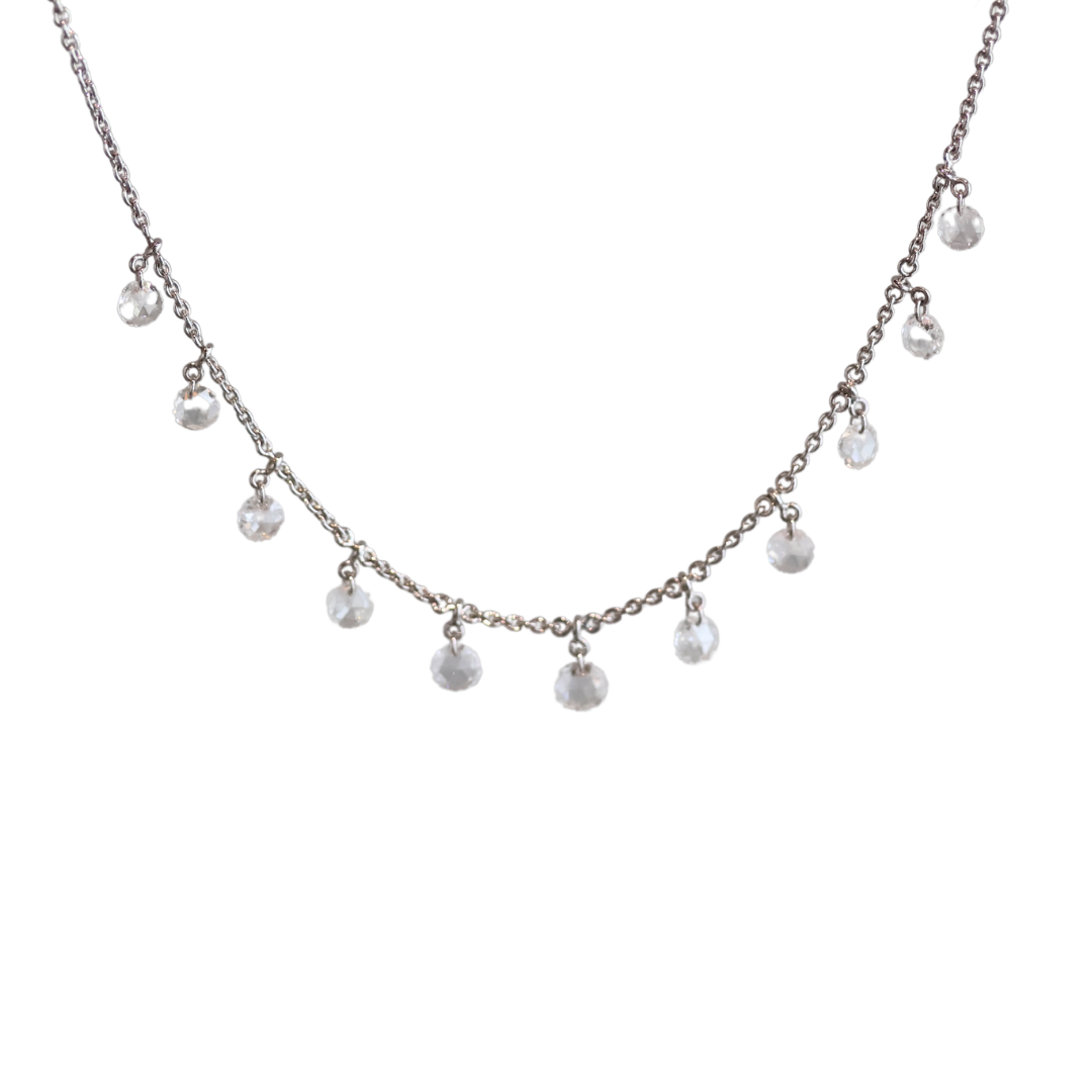 White Gold Drilled Diamond Necklace