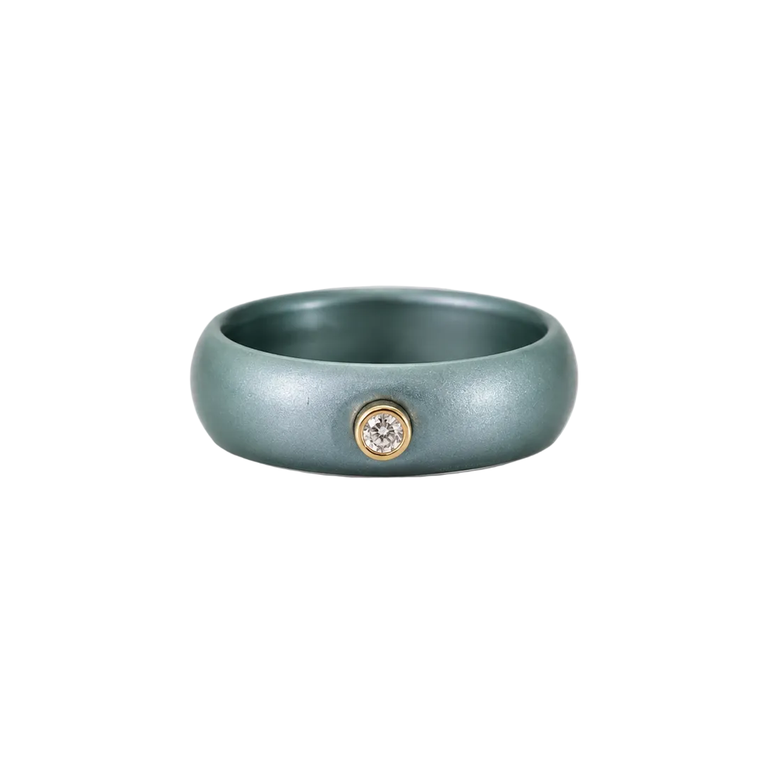 Small Diamond Metallic Blue Silicone Band