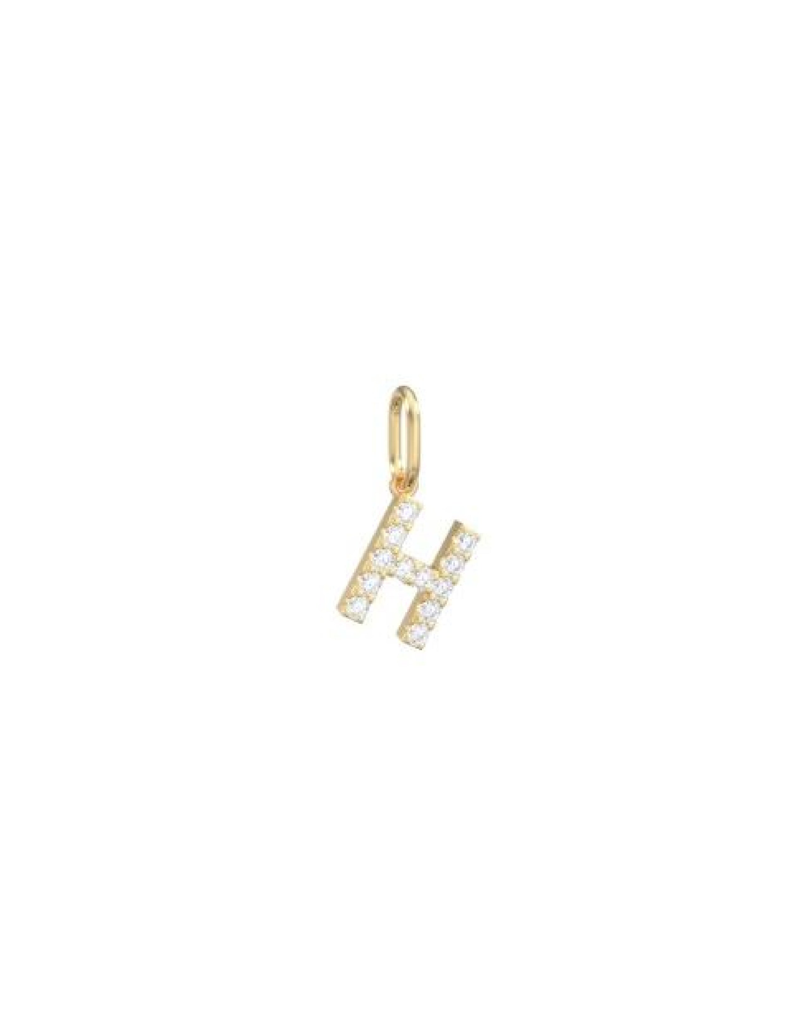 Gold Pave Diamond S Charm