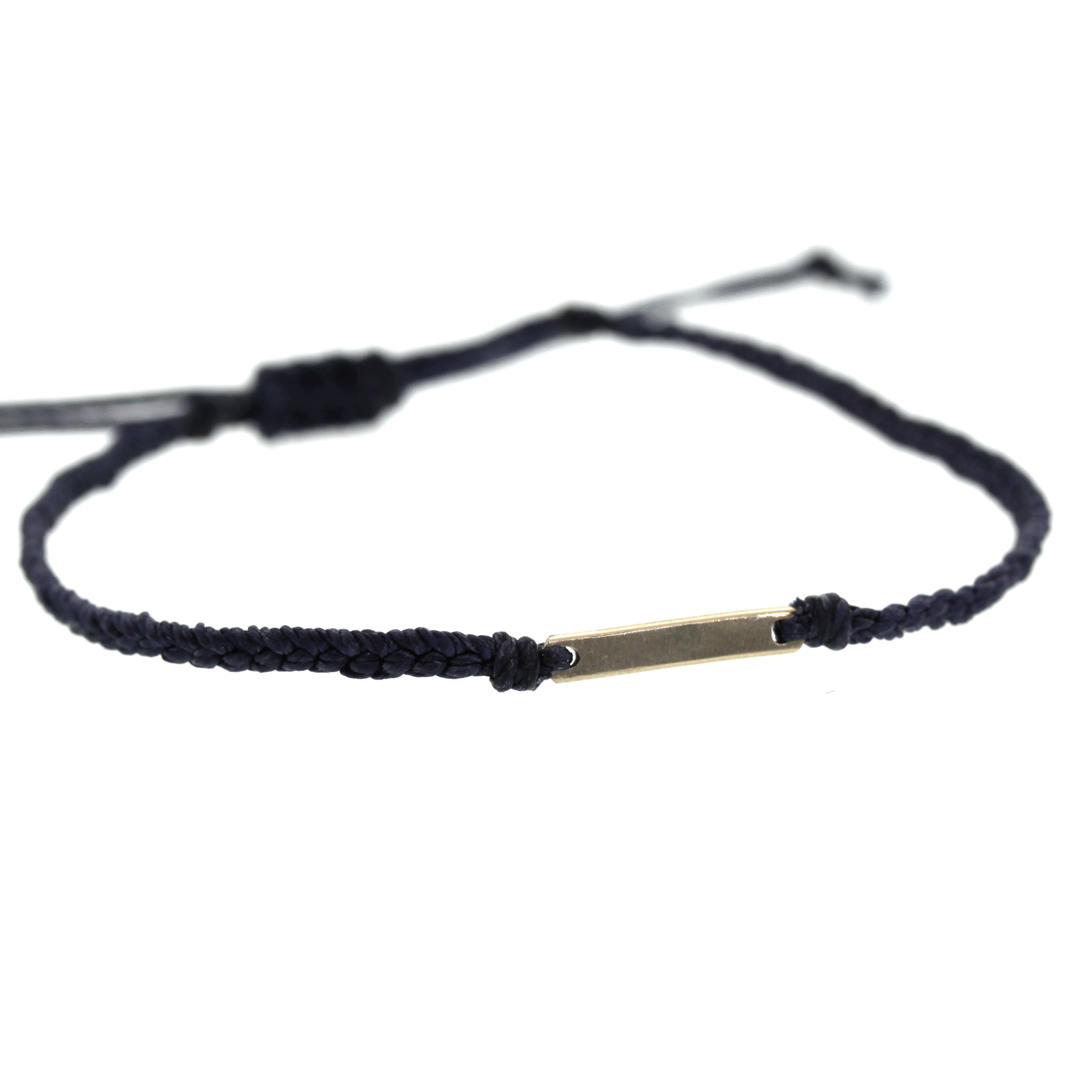 Gold Bar & Macrame Bracelet - Men's Macrame Bracelet - Rebecca Lankford Designs