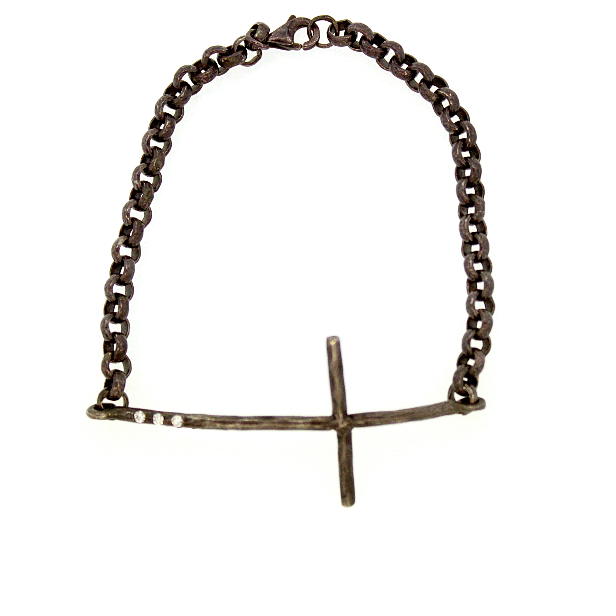 Custom Sterling & Diamond Cross Bracelet - Houston, Texas