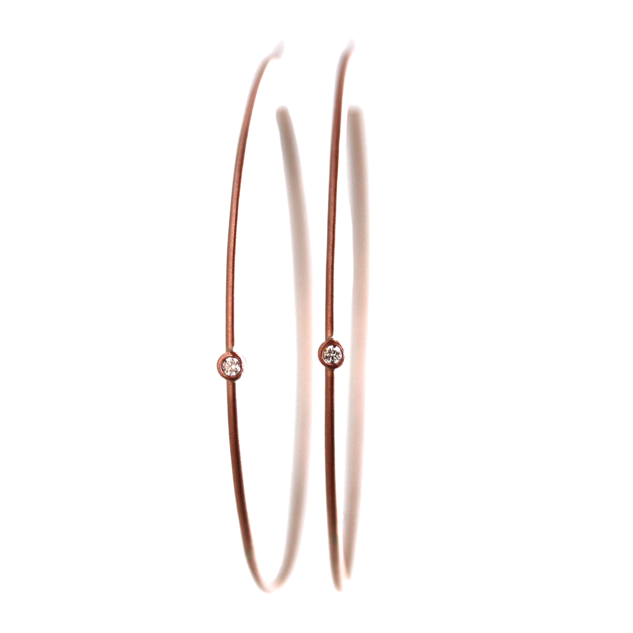 Large Rose Gold Diamond Hoop Earrings