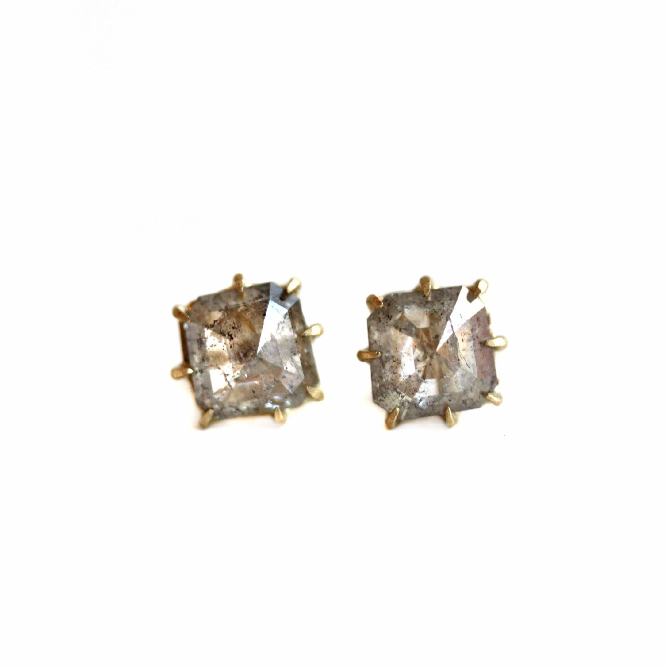 Raw Diamond Stud Earrings