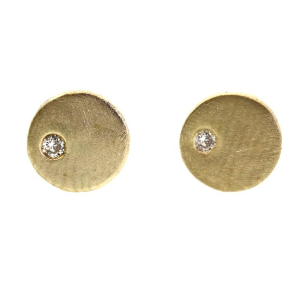 Off-Set Diamond Stud Earrings