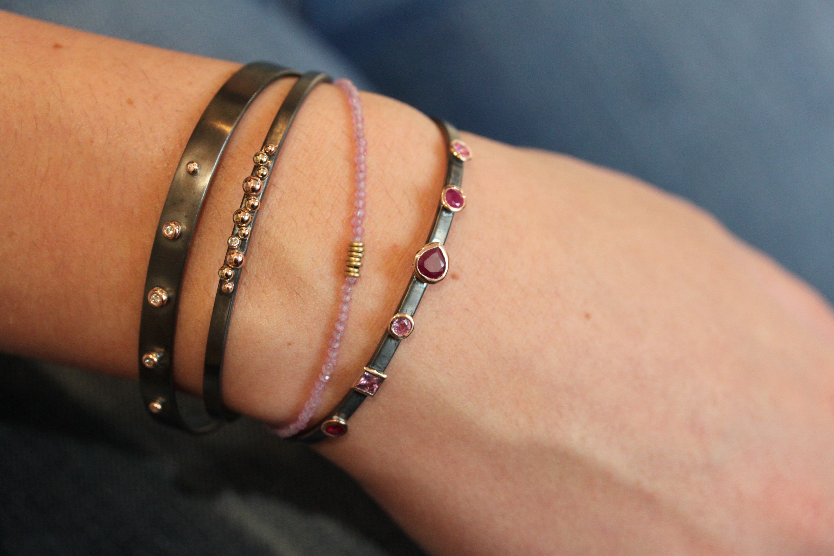Thin Multi Colored Cluster Cuff