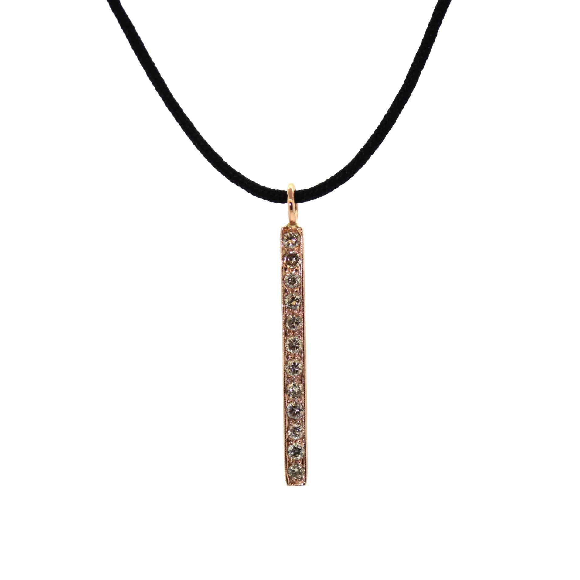 Rose Gold Diamond Bar Necklace