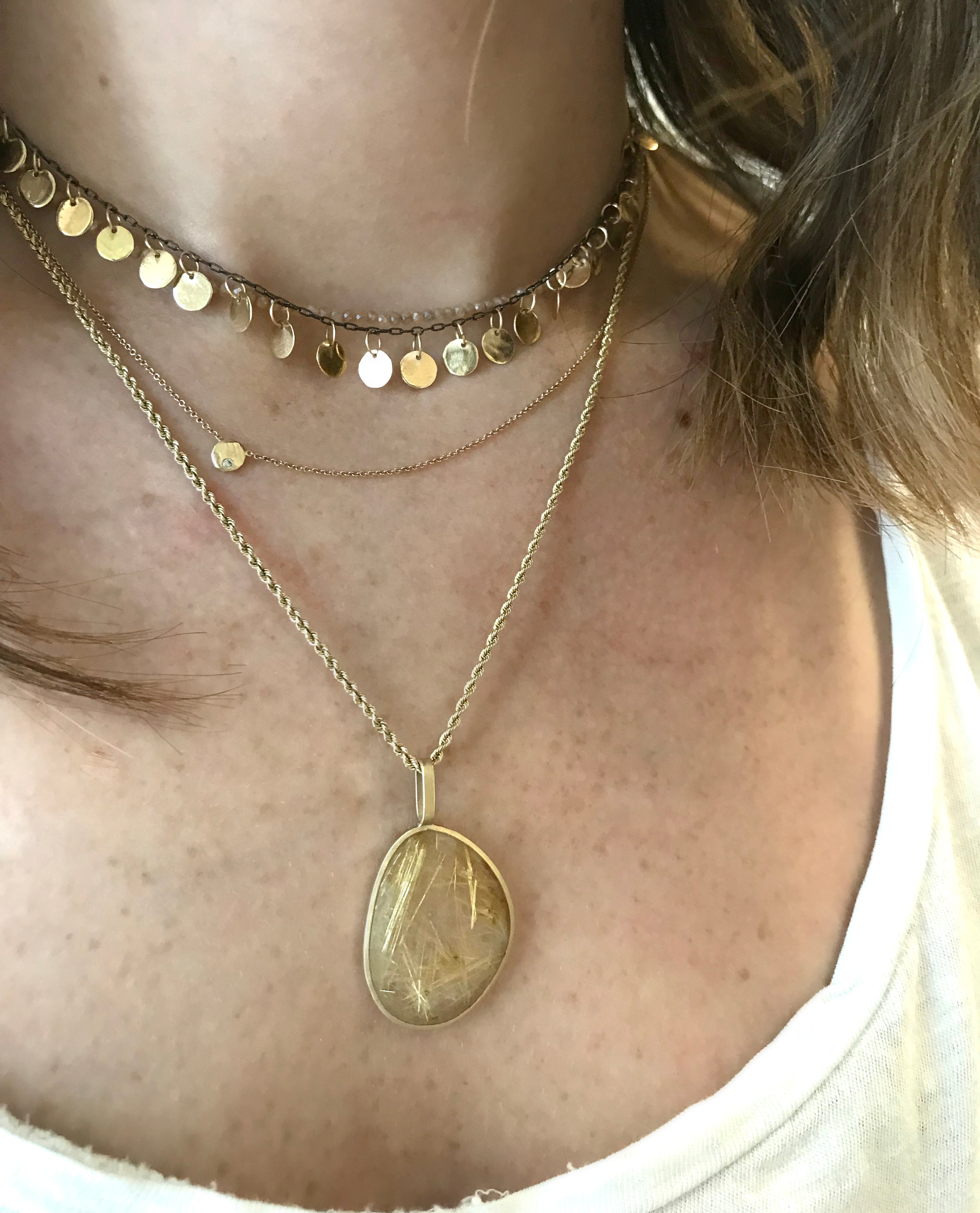Rutilated Quartz Pendant - Rebecca Lankford Designs - Houston, TX