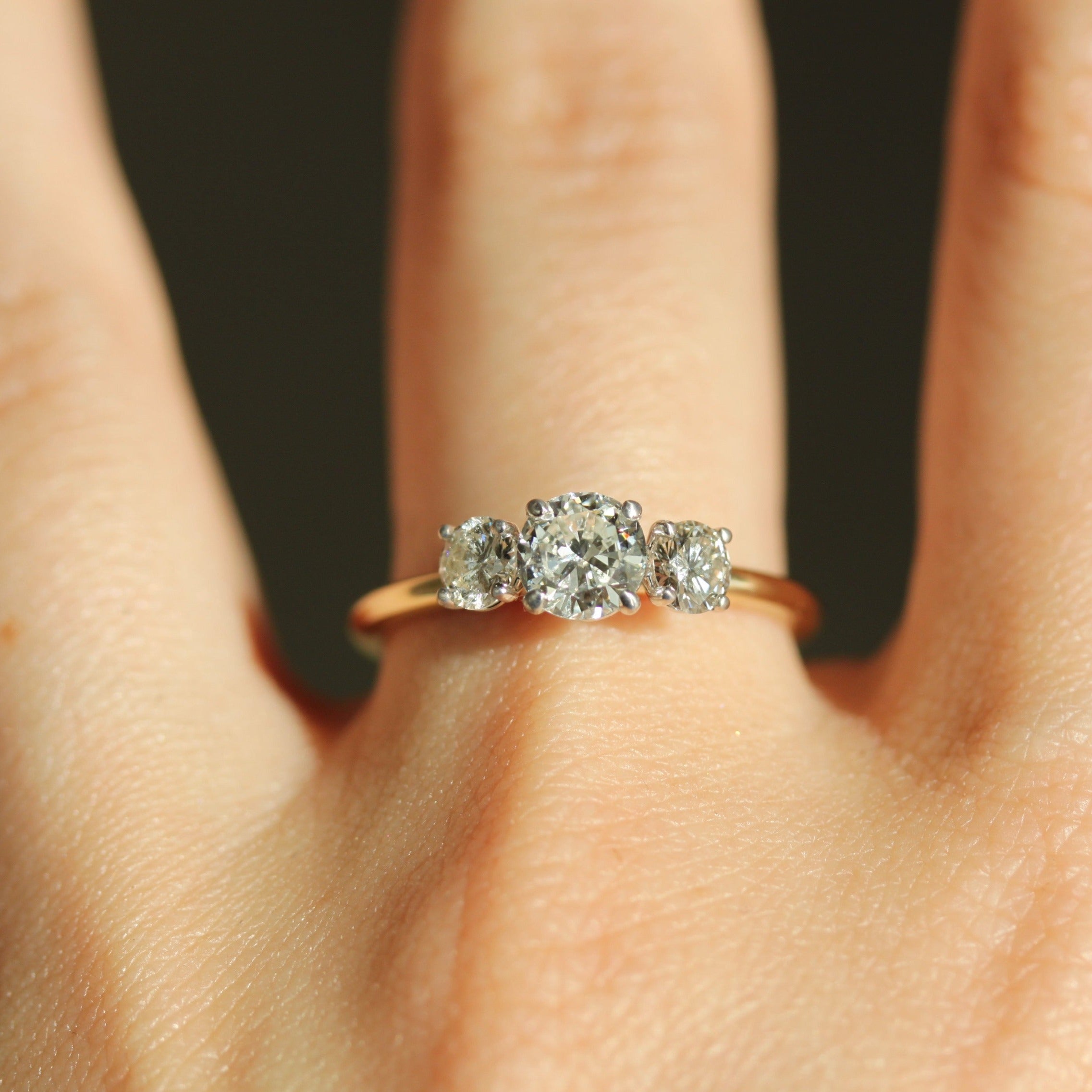 Three Prong Set Diamond Ring