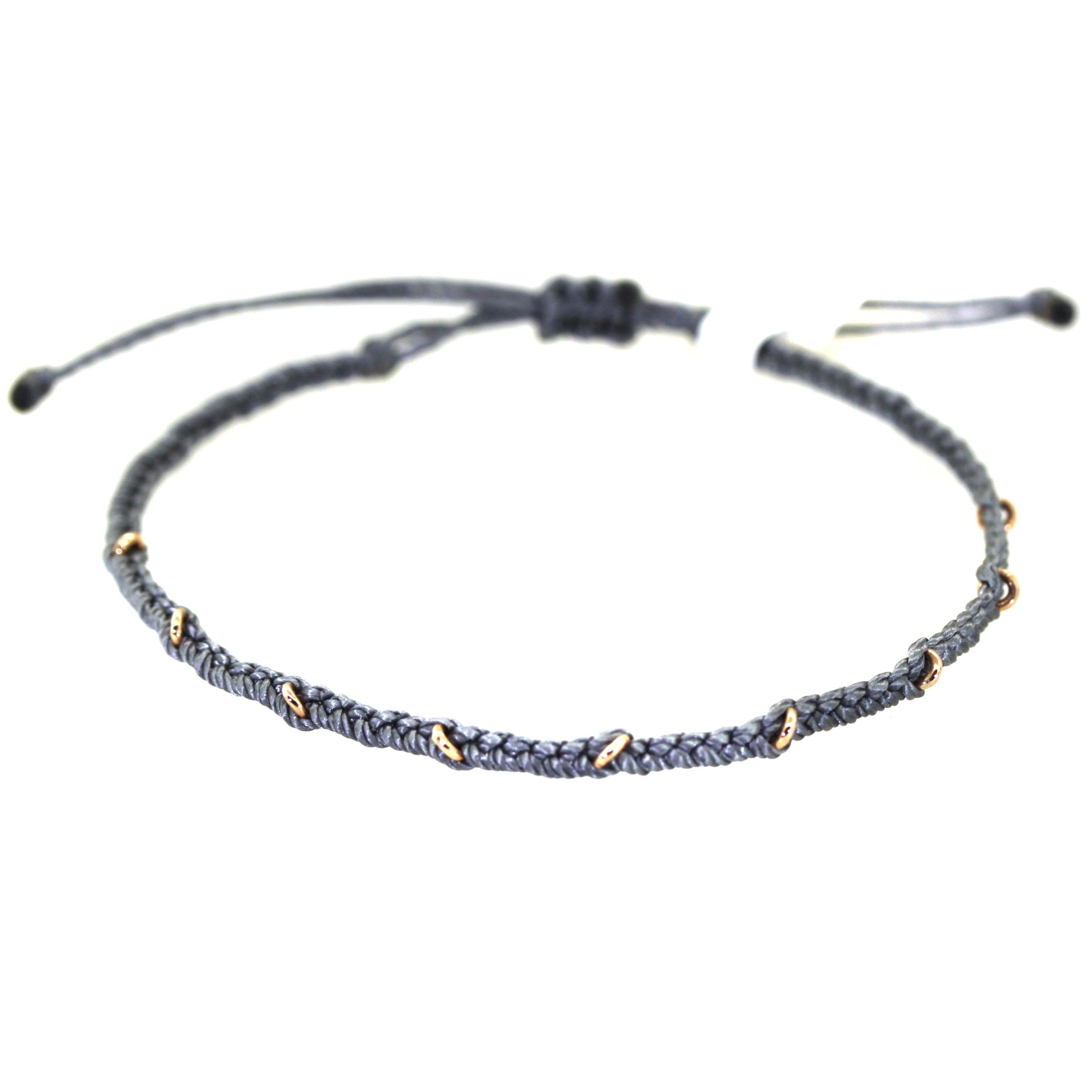 9 Gold Ring Macrame Bracelet