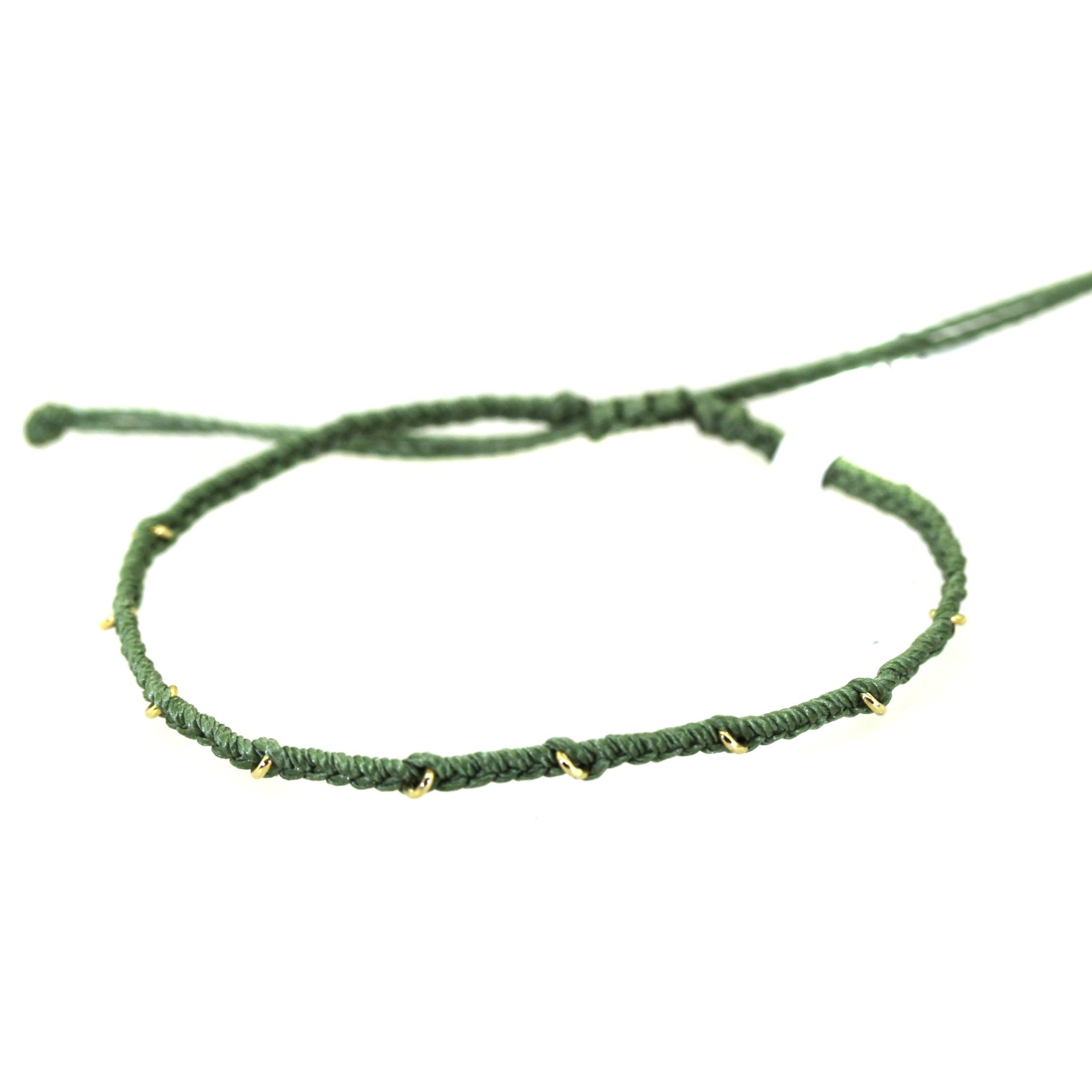 9 Gold Ring Macrame Bracelet