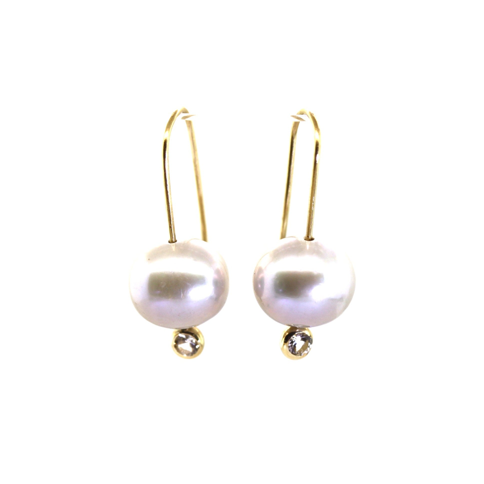 Grey Pearl & Sapphire Earrings