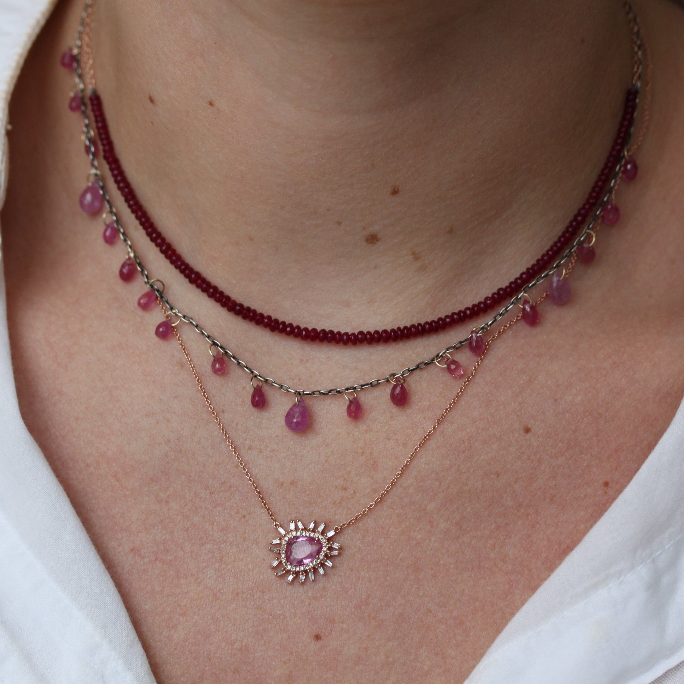 Smooth Ruby Choker Necklace