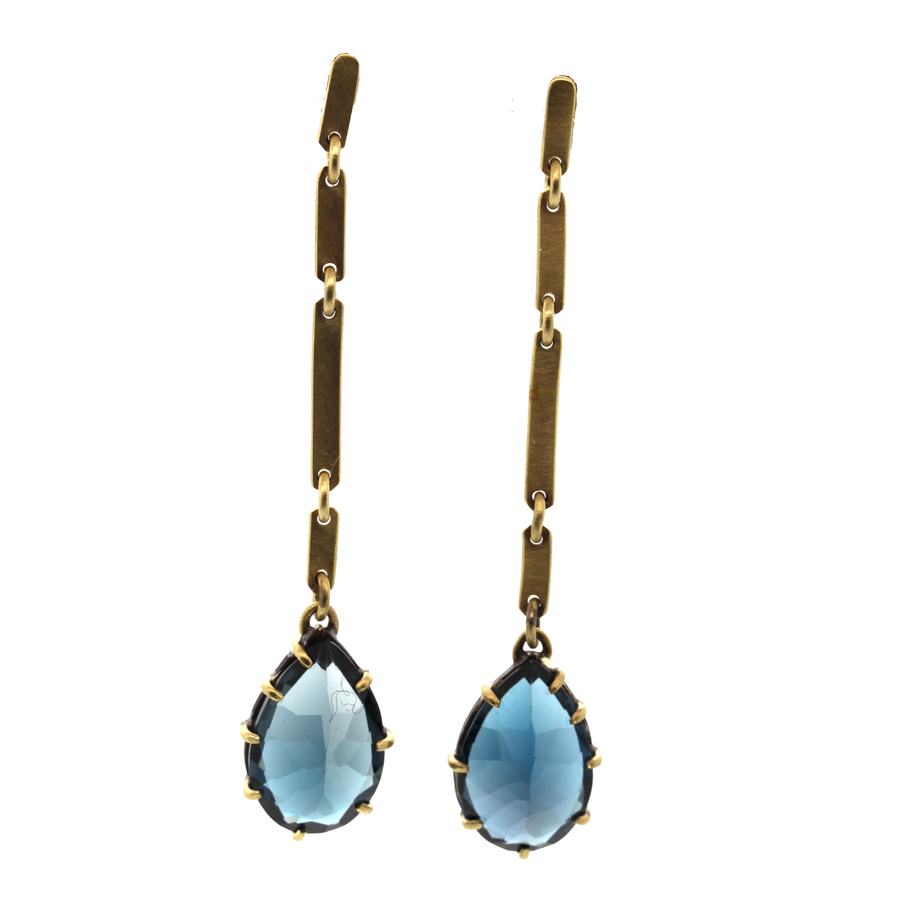 London Blue Topaz Bar Earrings, dangle earrings, gemstone jewelry, rebecca lankford designs, houston