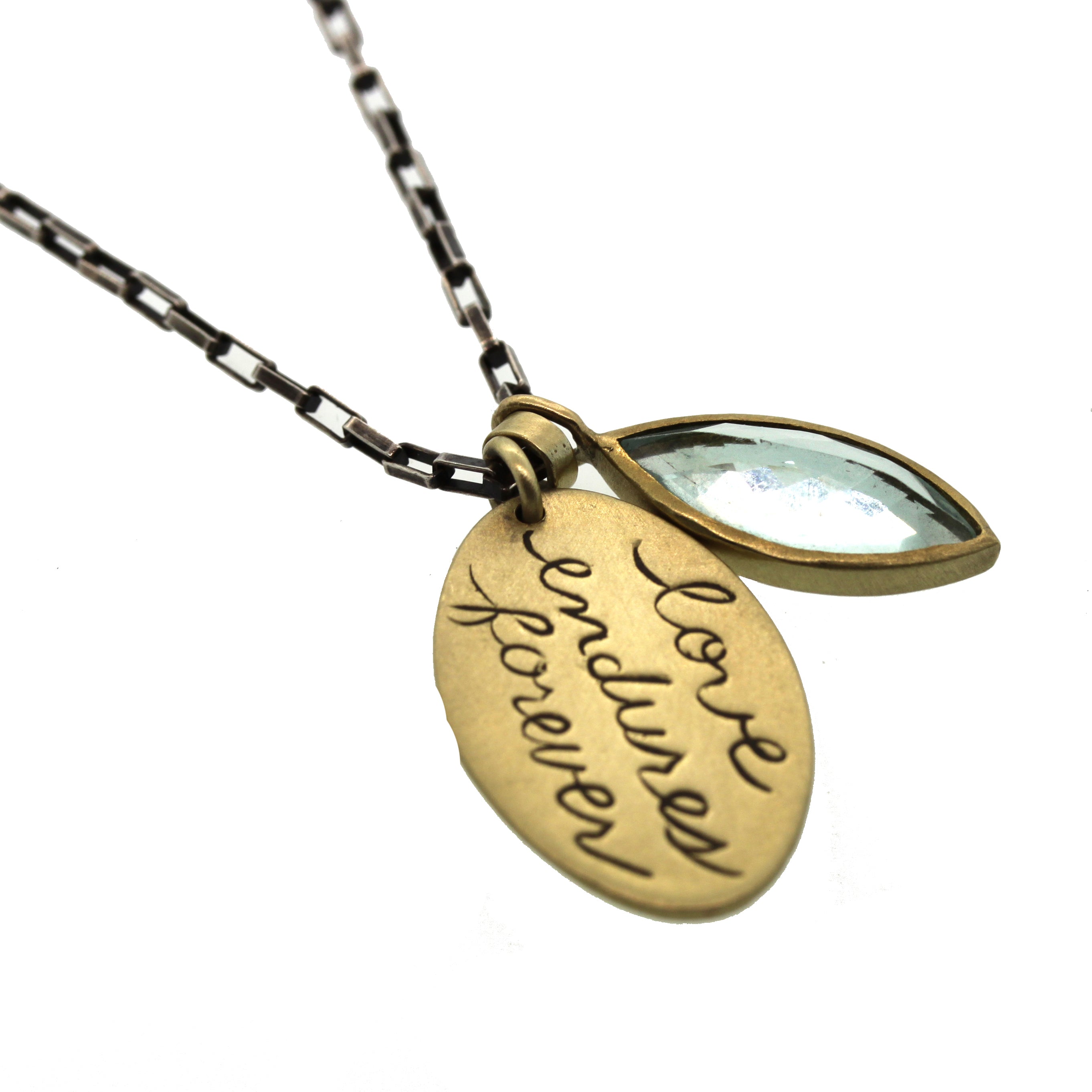 Love Endures Forever Aquamarine Necklace