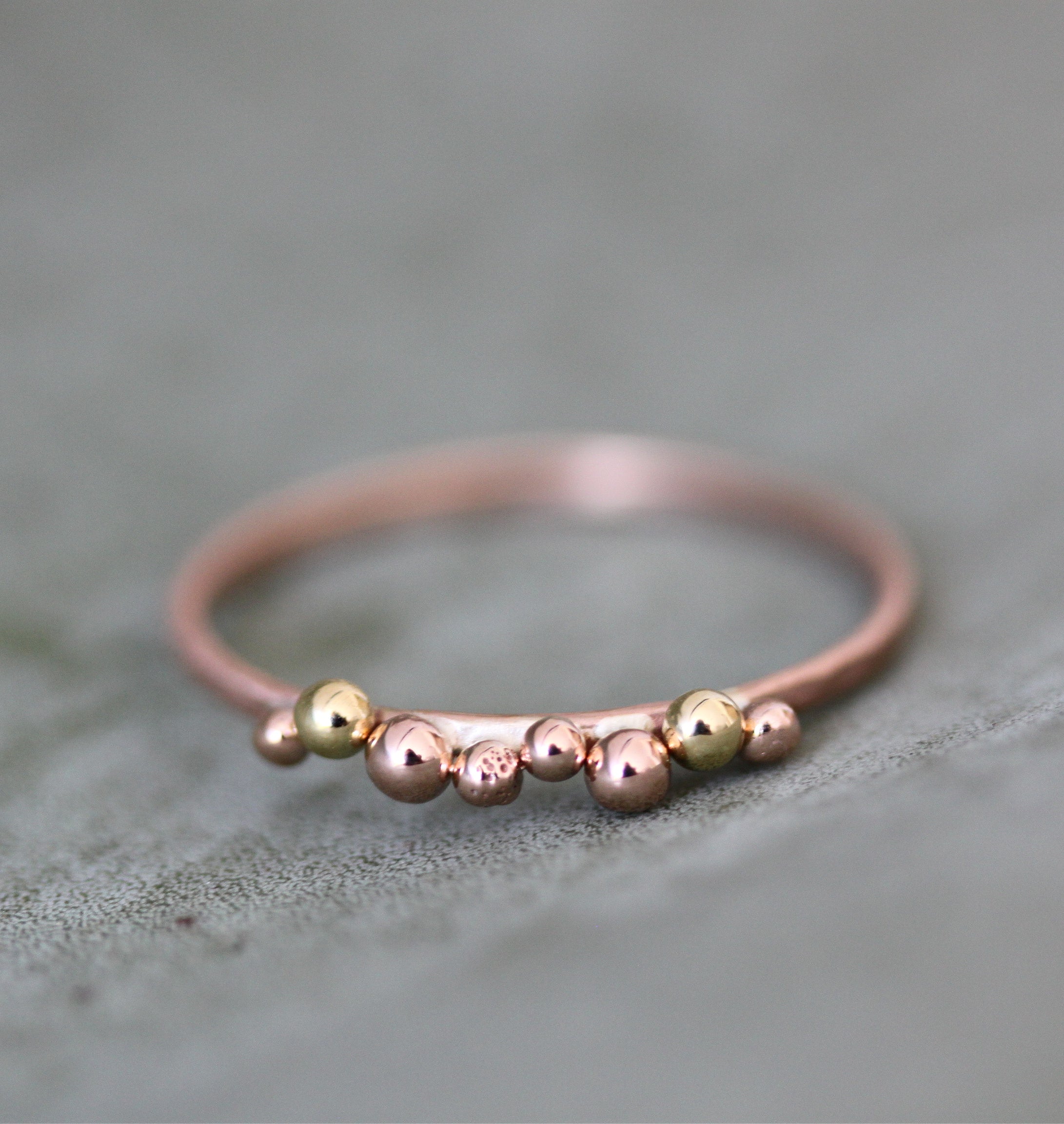Yellow & Rose Gold Cluster Ring