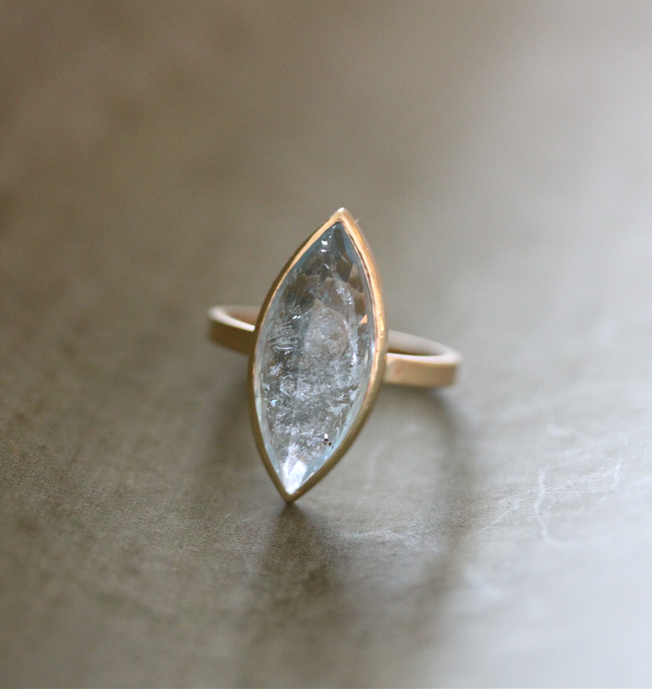 Marquise Aquamarine Ring