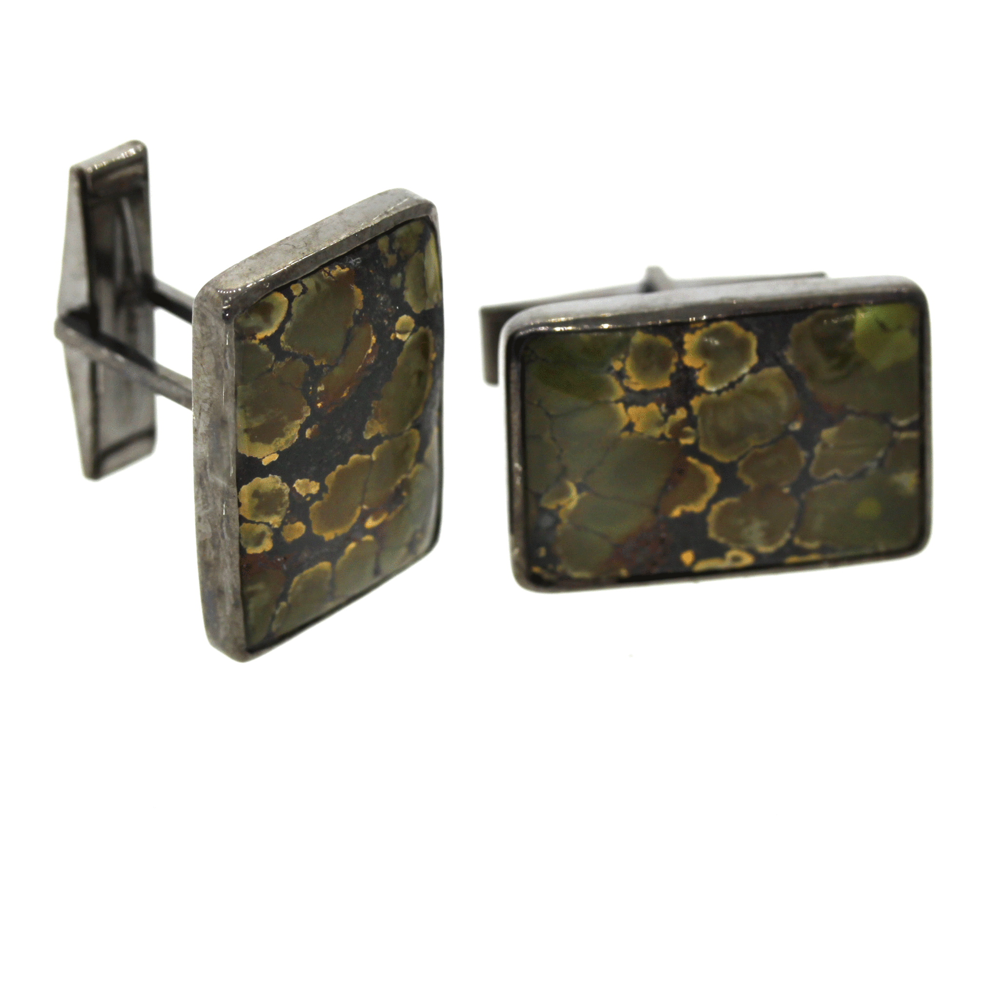 Natural Turquoise Cuff links - Handcrafted Cuff Links - Rebecca Lankford Designs