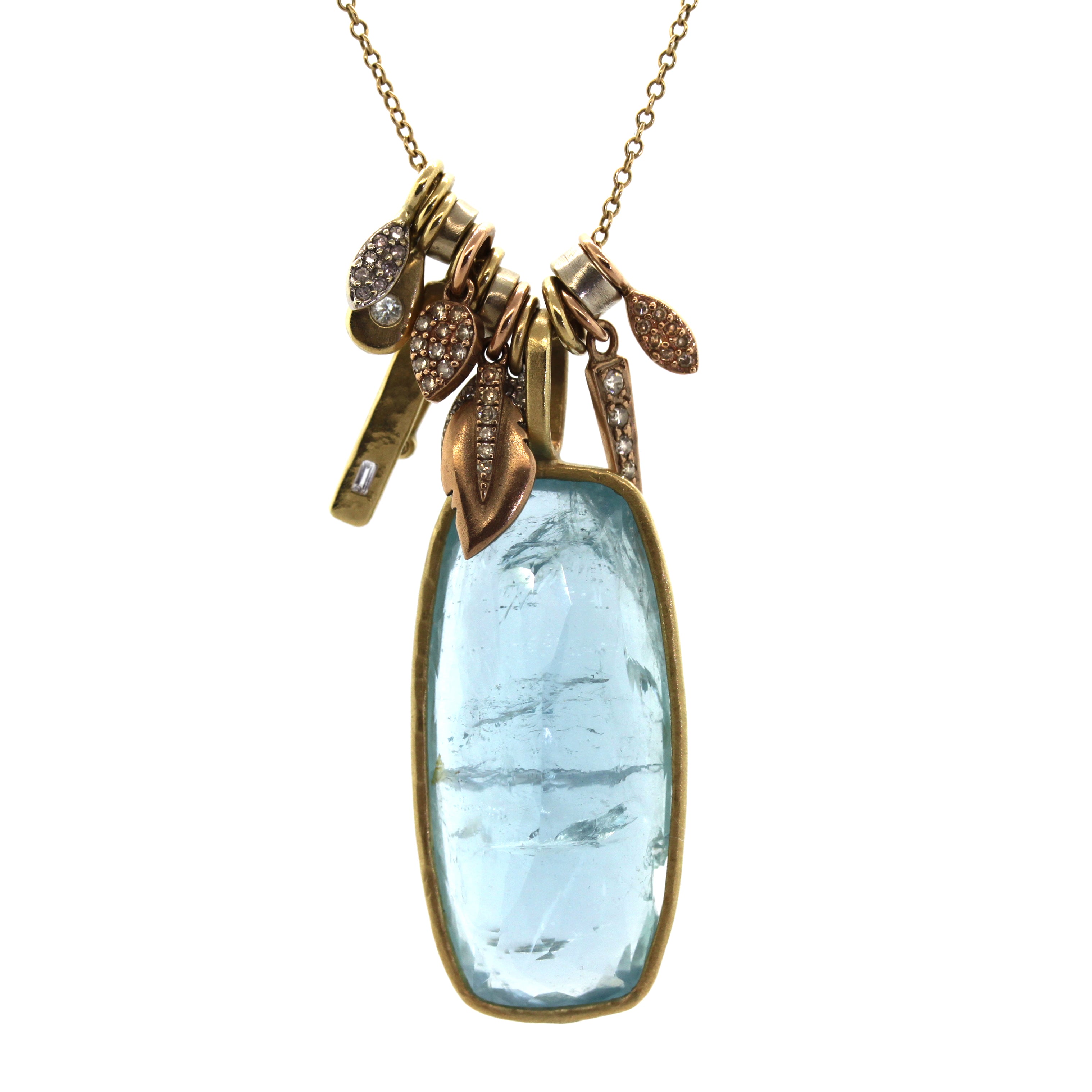Aquamarine Charm Necklace, Rebecca Lankford Designs, Houston, TX