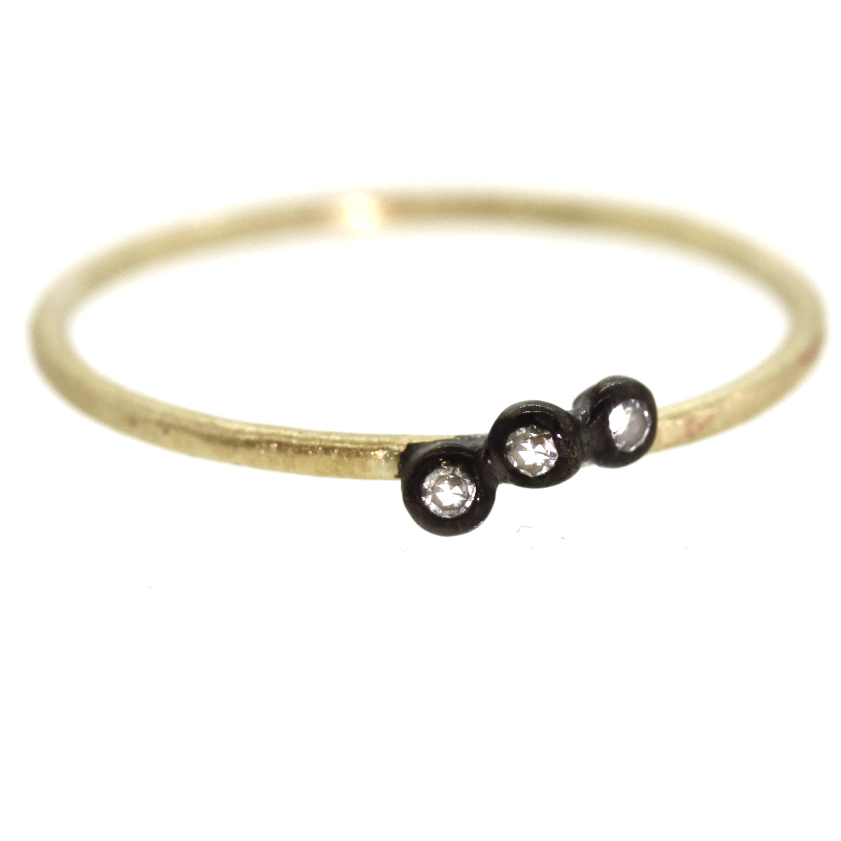 Bezel Cluster Ring - diamond bezel ring - Rebecca Lankford Designs