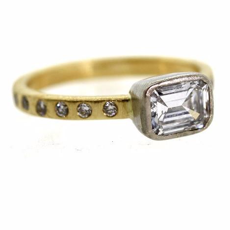 East West Baguette Diamond Engagement Ring