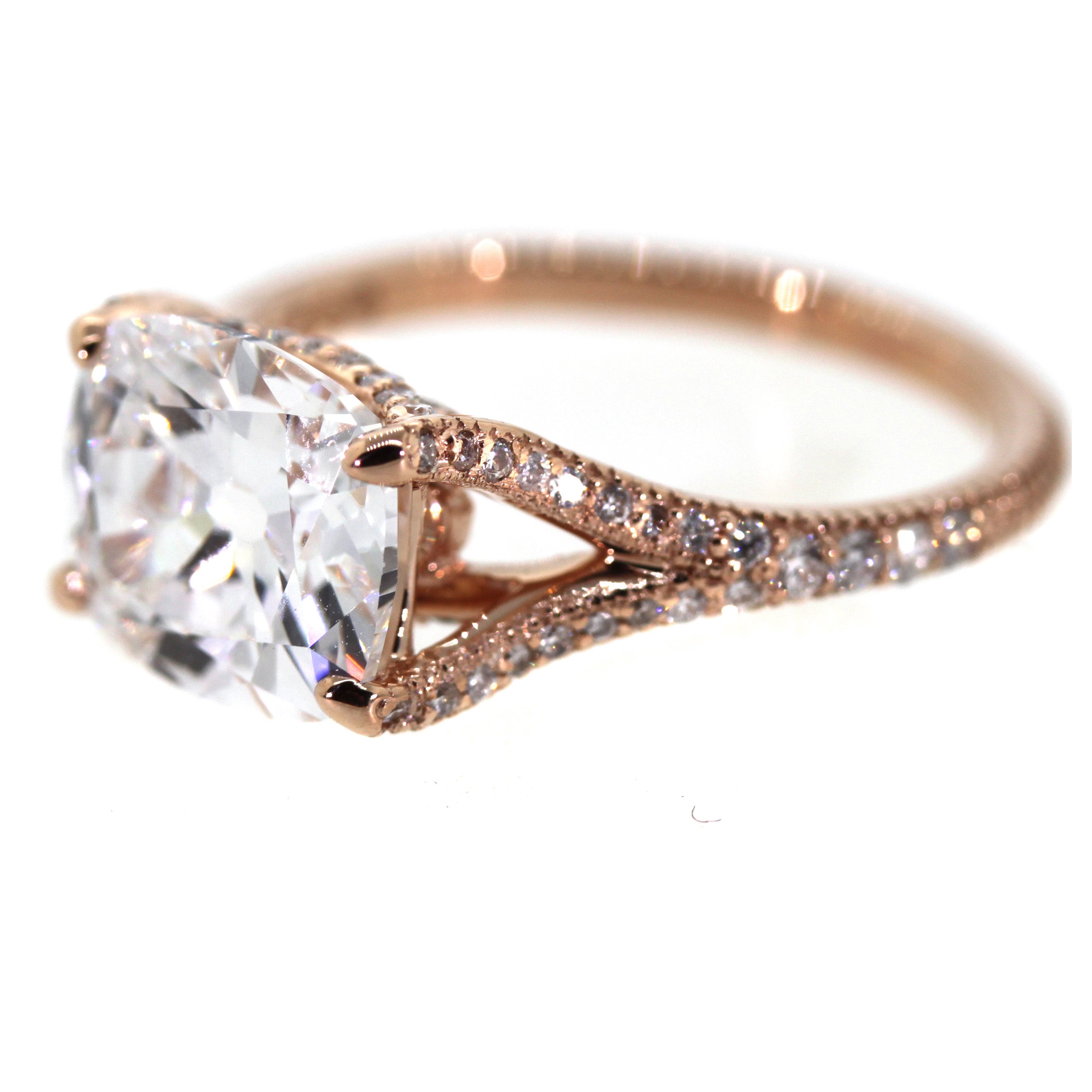 rose gold engagement ring, engagement ring, diamond ring, rebecca lankford designs