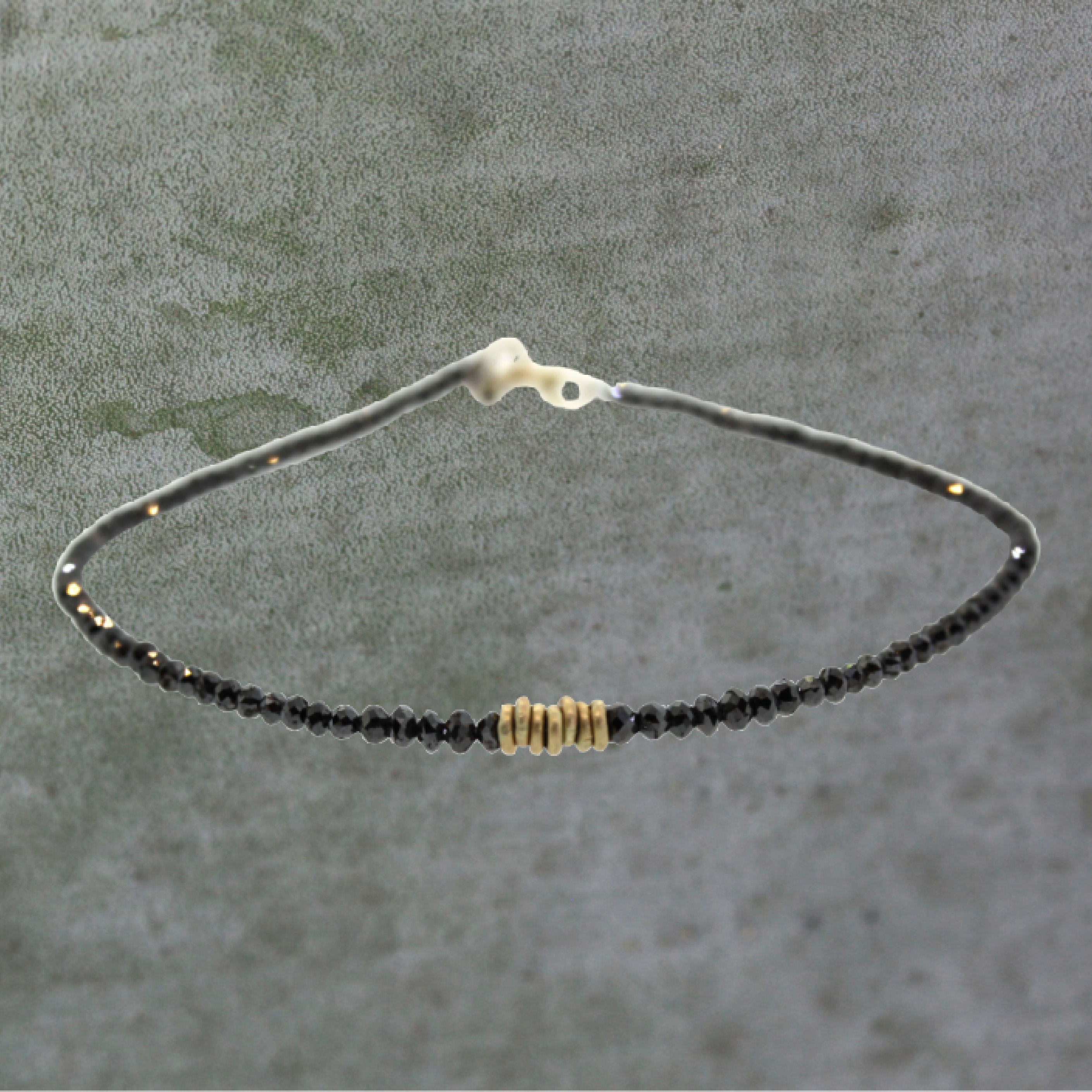 Black Diamond & Gold Ring Bracelet