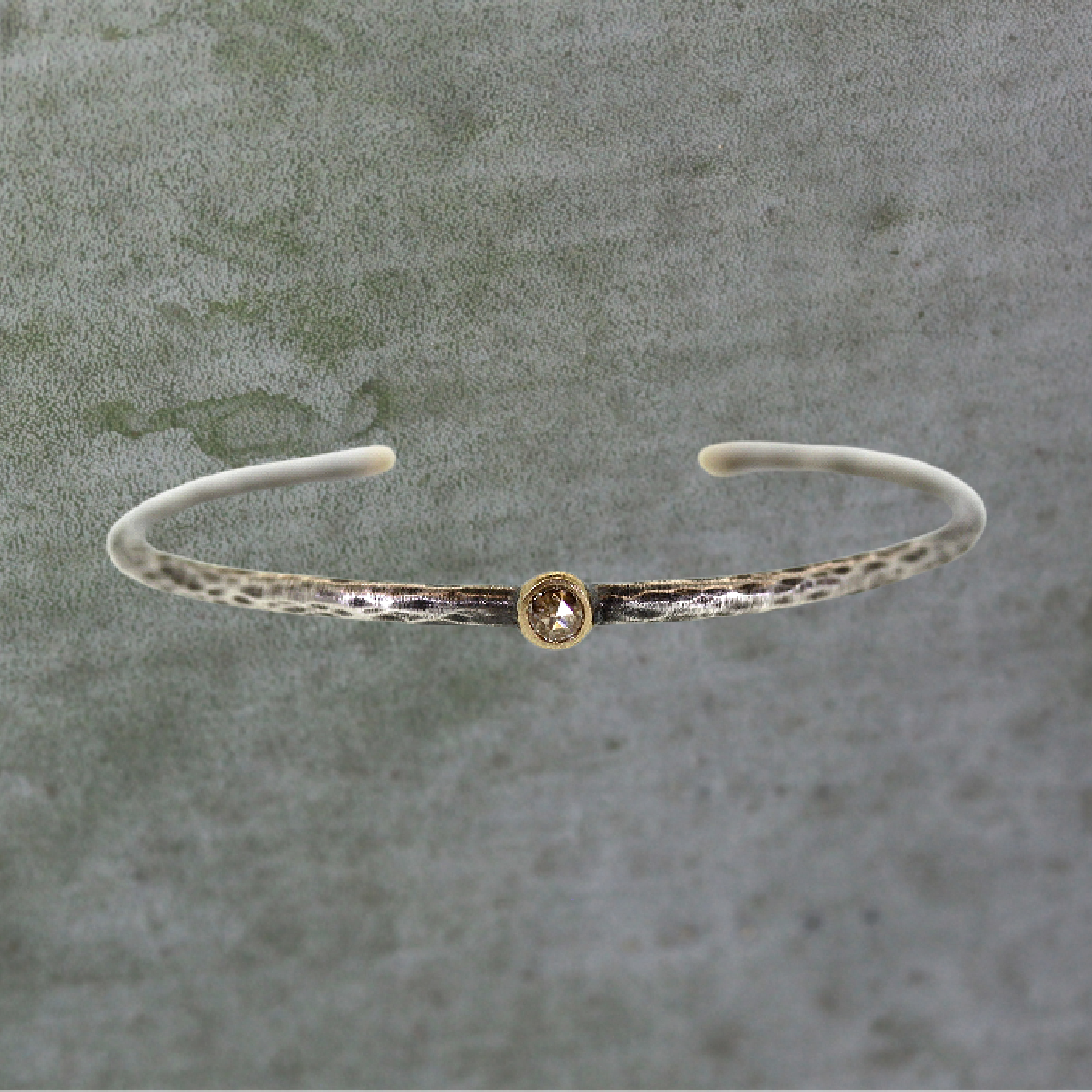 Champagne Diamond Organic Cuff Bracelet