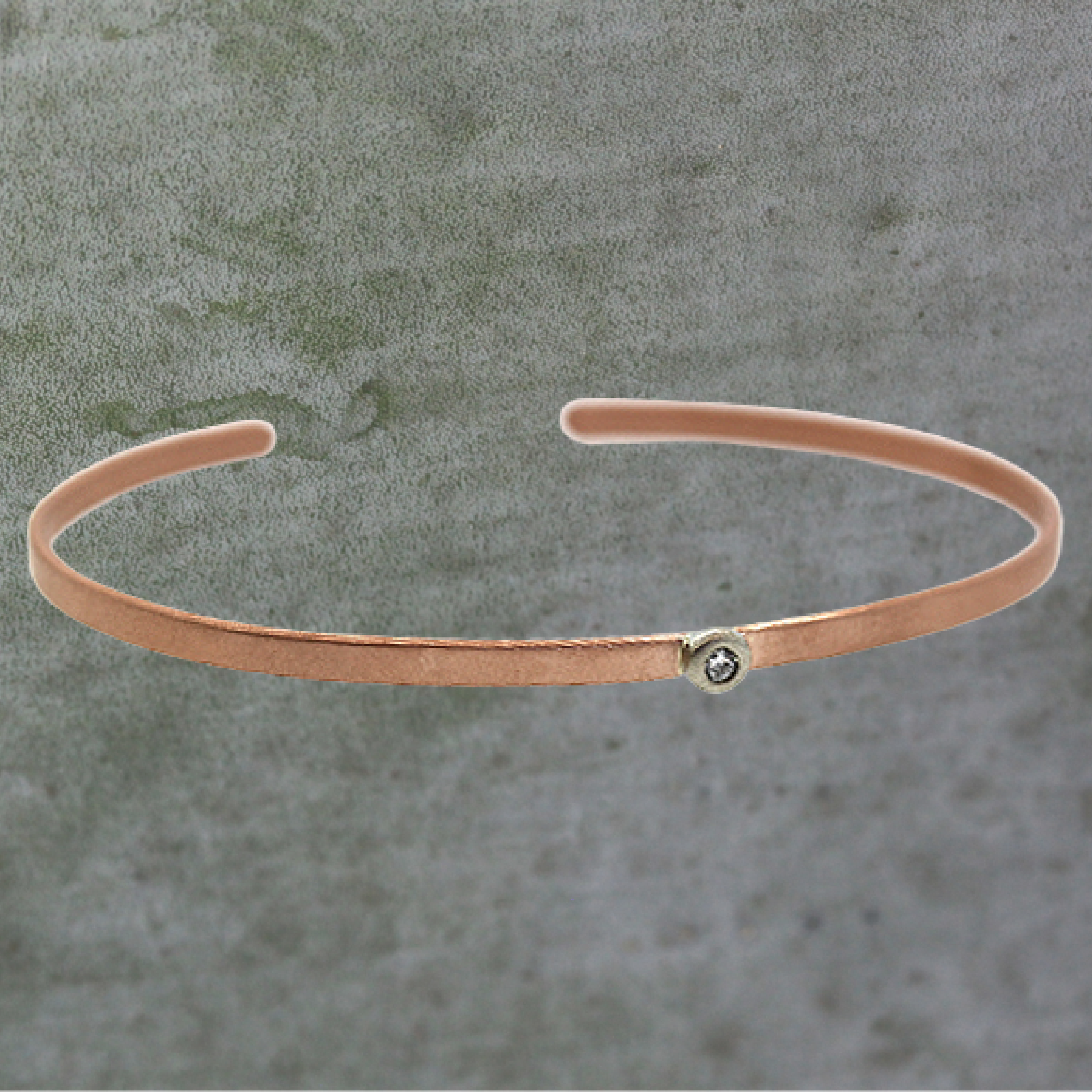 Solitaire Diamond Rose Gold Cuff