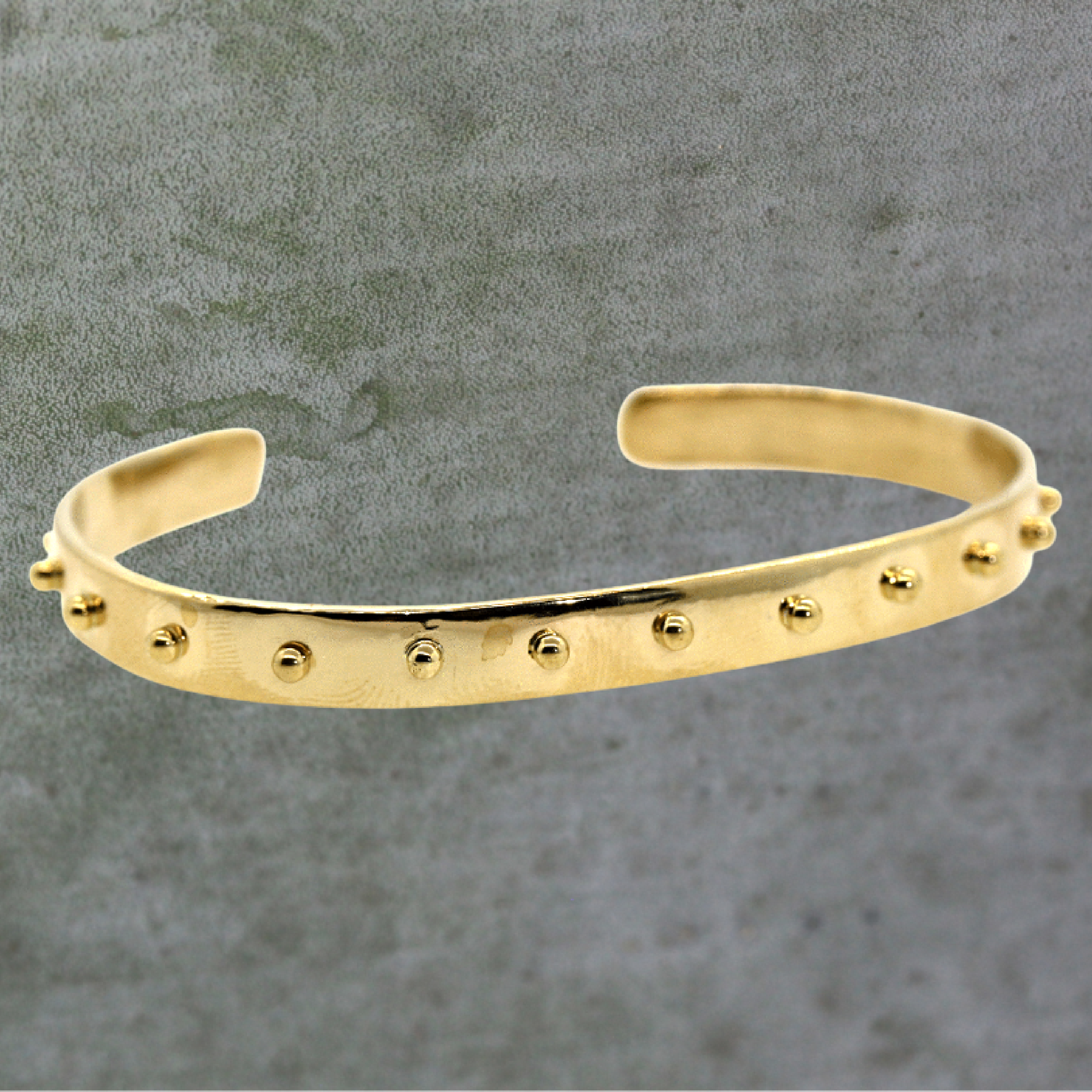 18 Karat Gold Studded Cuff Bracelet