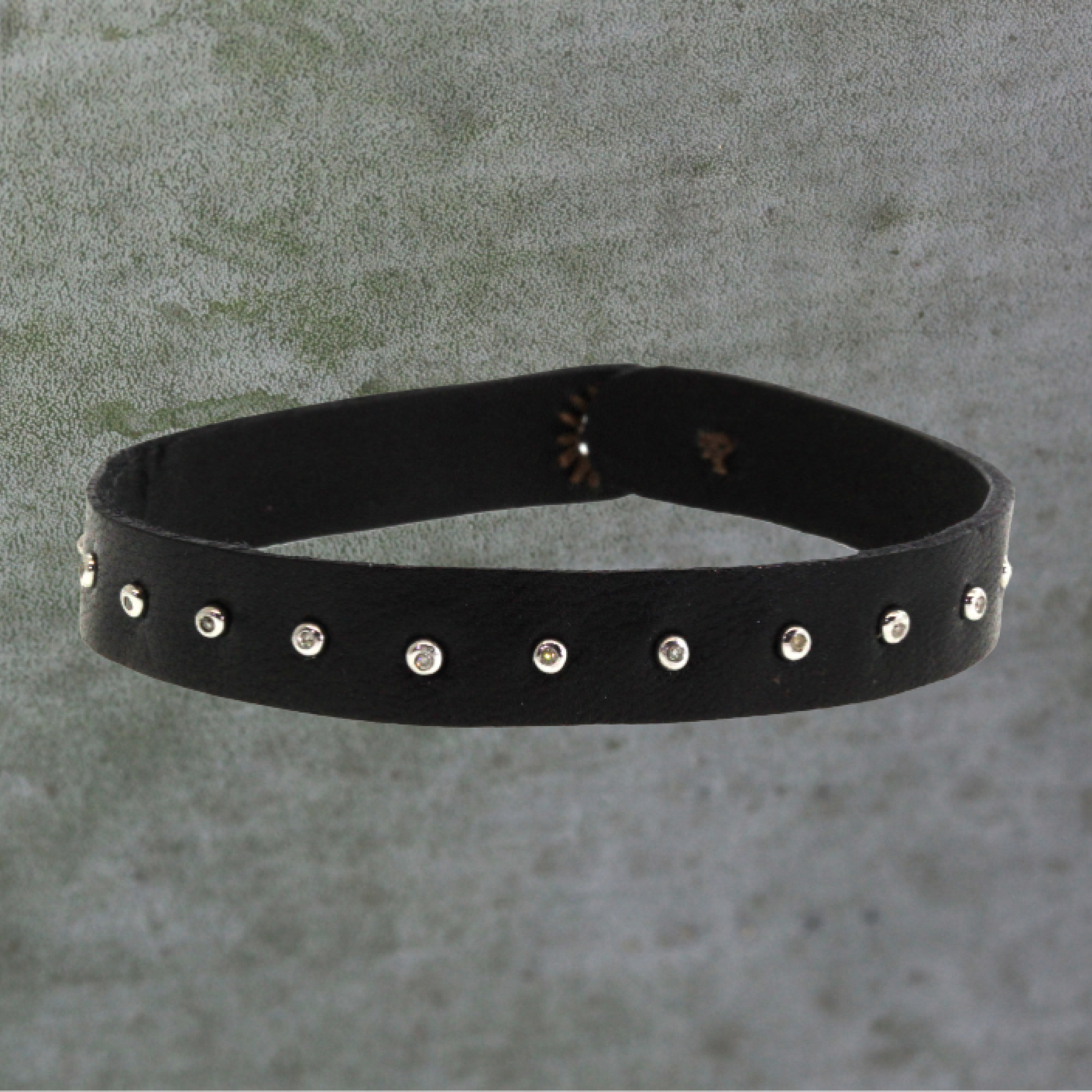 Diamond Studded Leather Bracelet
