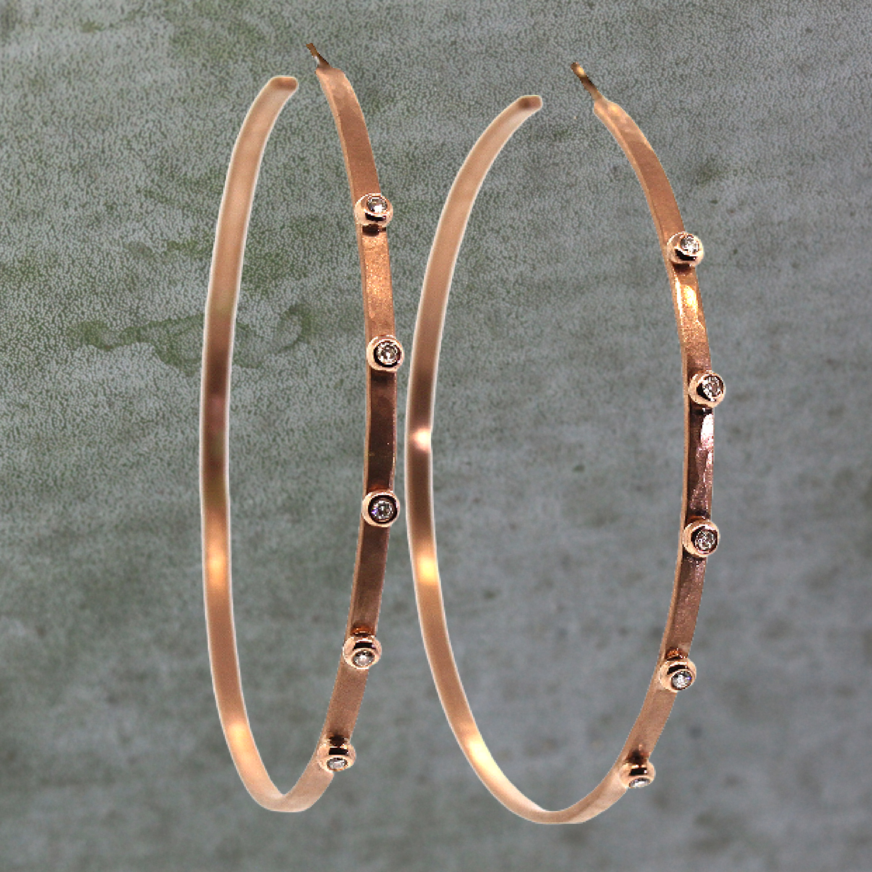 Large Gold & Diamond Hoops