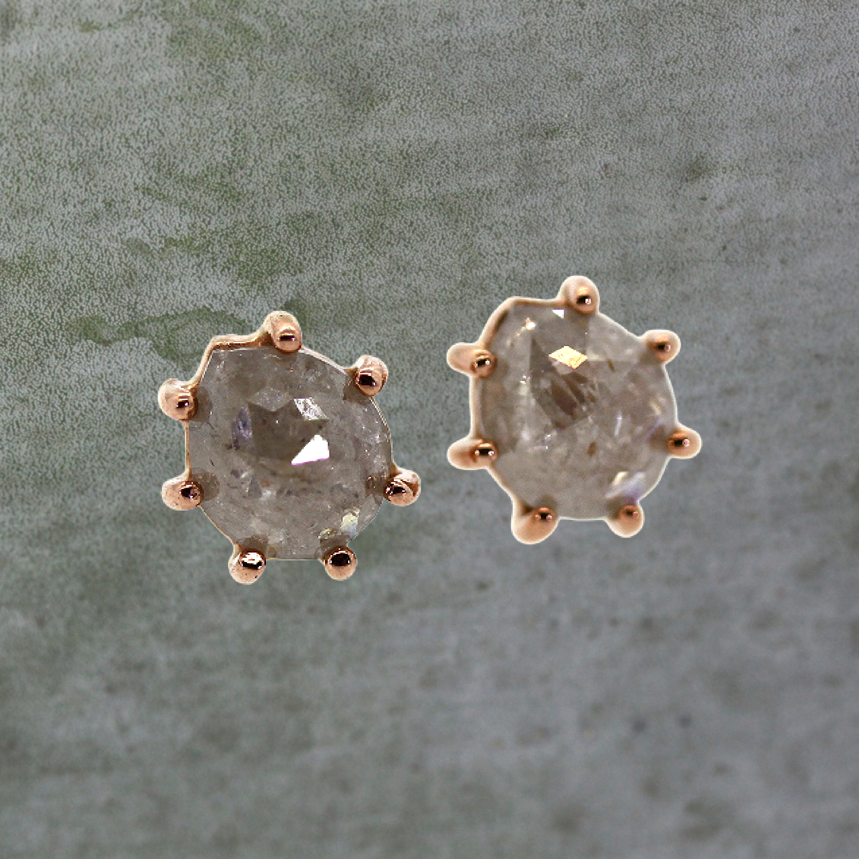 Raw Diamond Stud Earrings