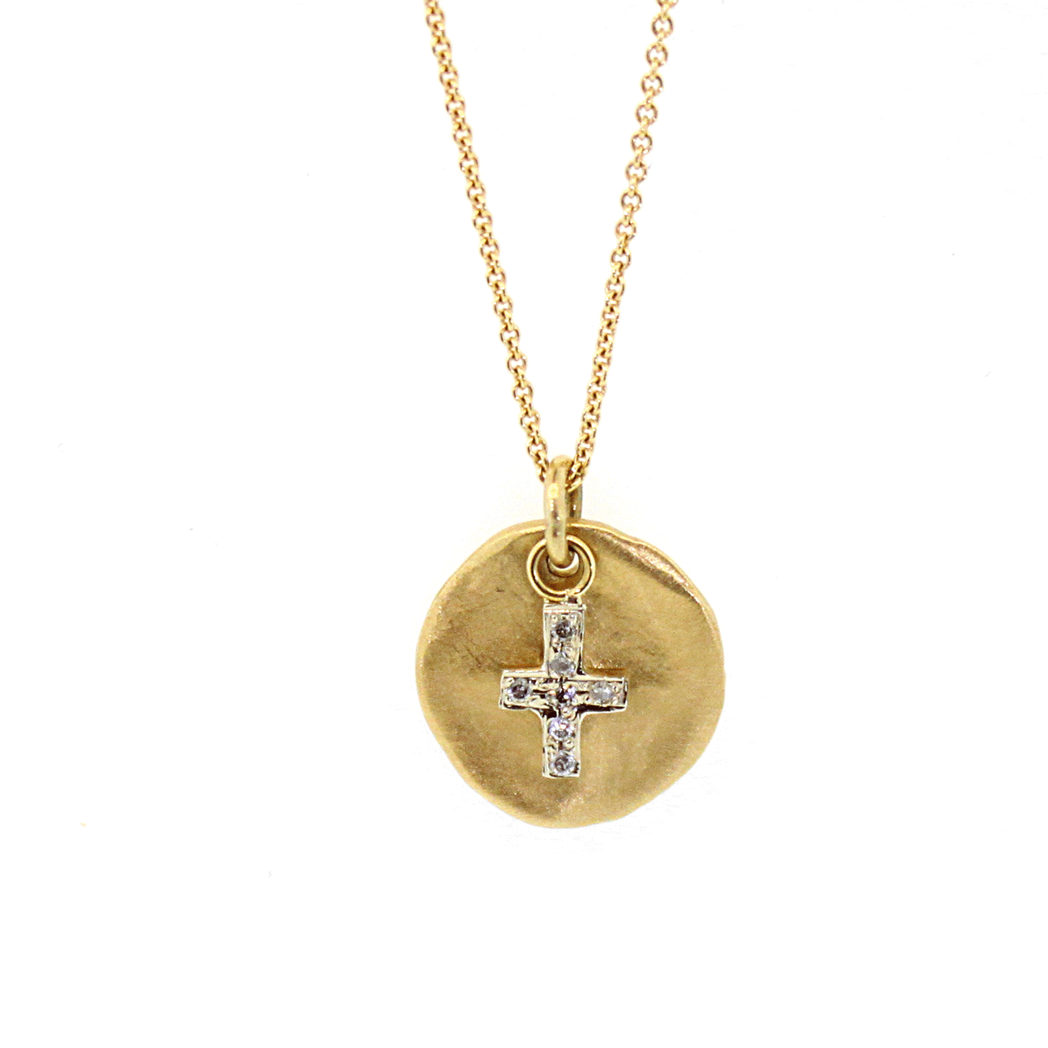 Gold & Diamond Cross Necklace - Rebecca Lankford Designs - Houston, TX