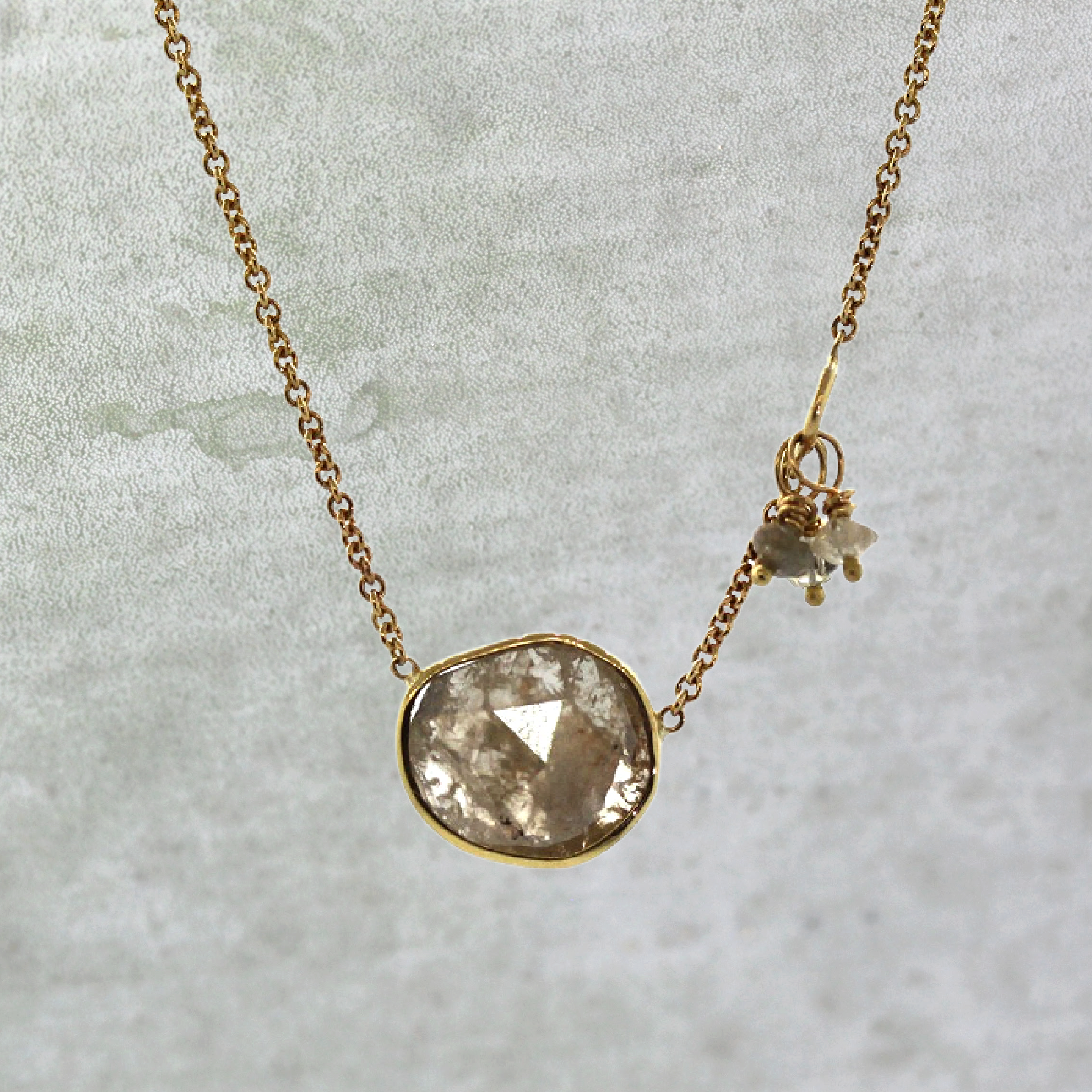 Sliced Raw Diamond Necklace