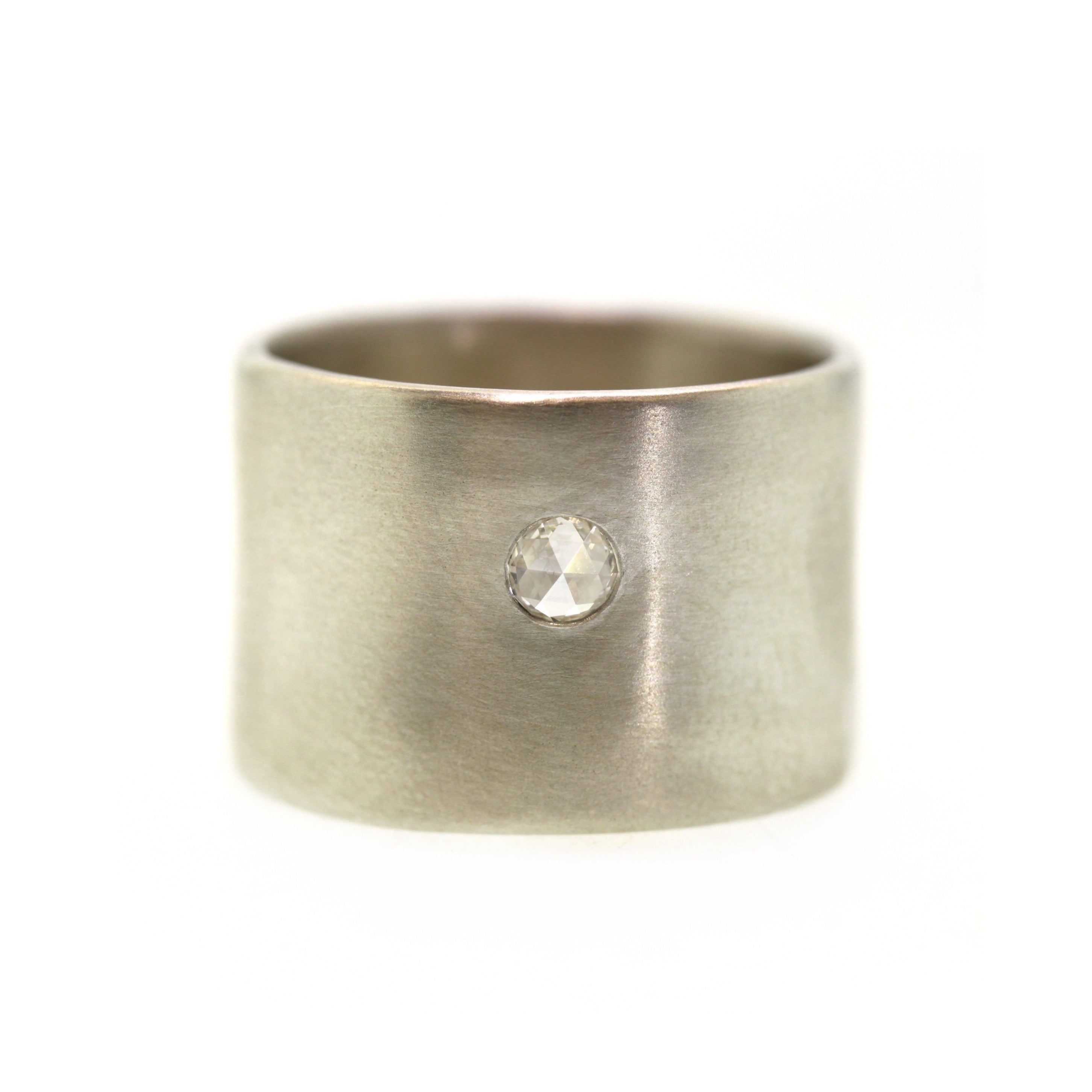Chunky Silver Champagne Diamond Ring