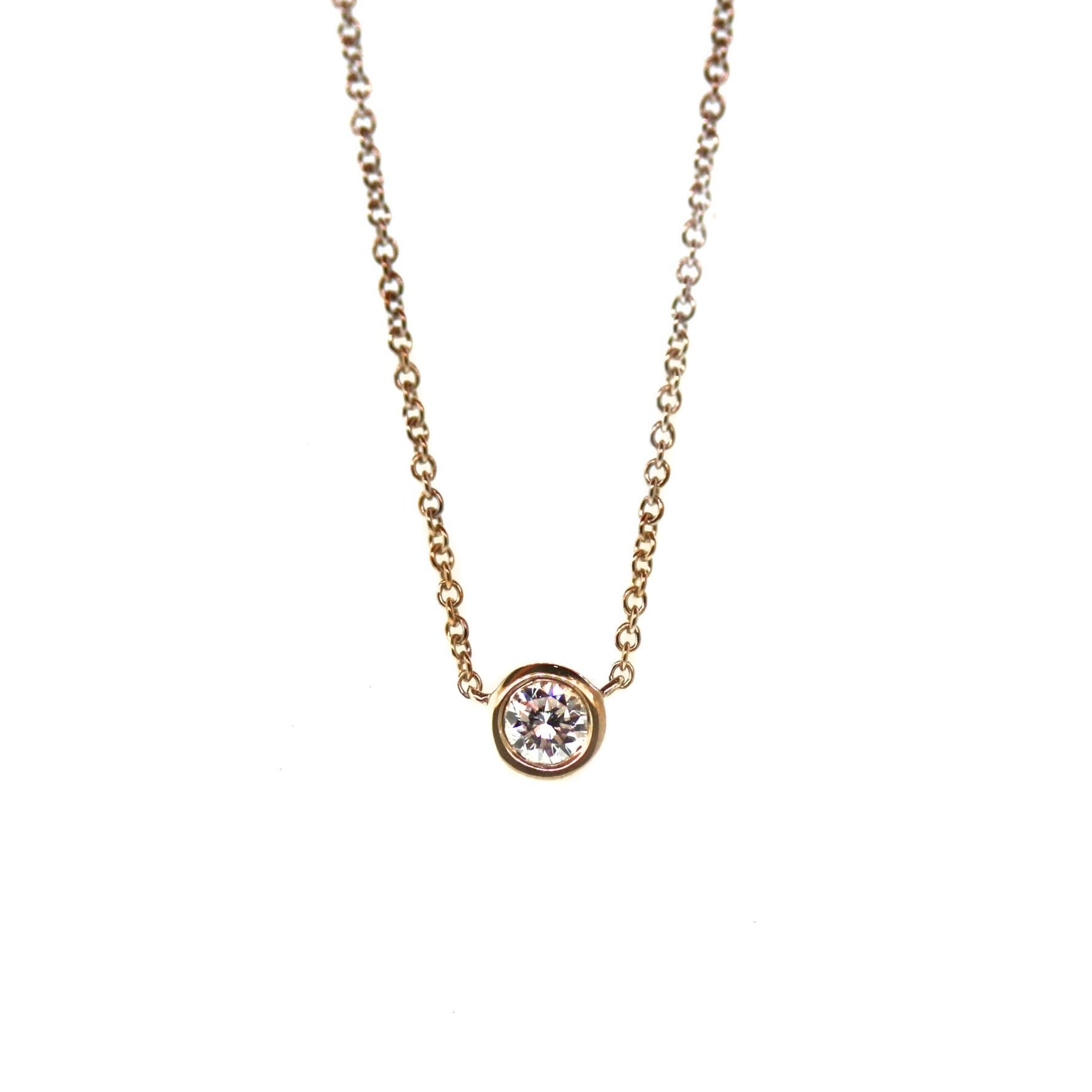 Gold Solitaire Diamond Necklace