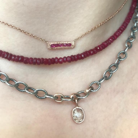 Ruby Brick Necklace
