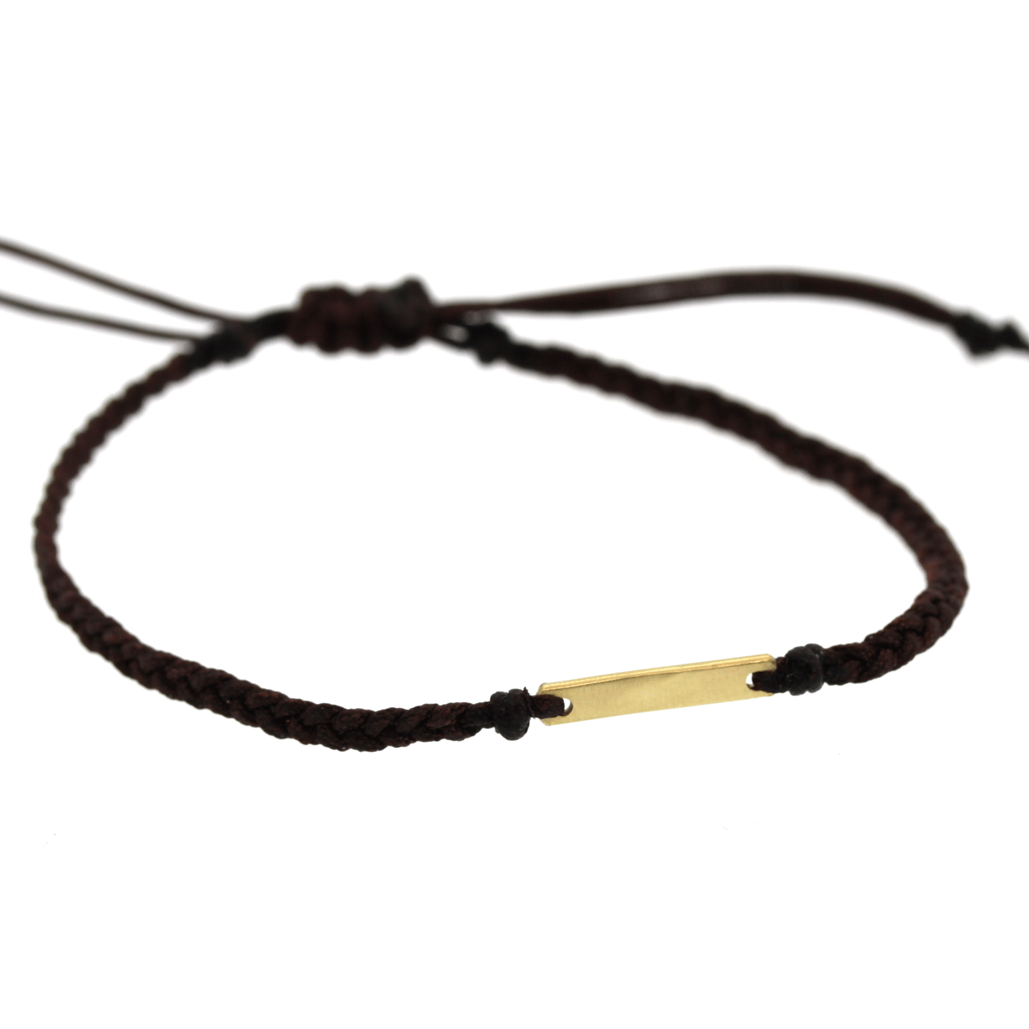 Gold Bar & Macrame Bracelet - Men's Macrame Bracelet - Rebecca Lankford Designs