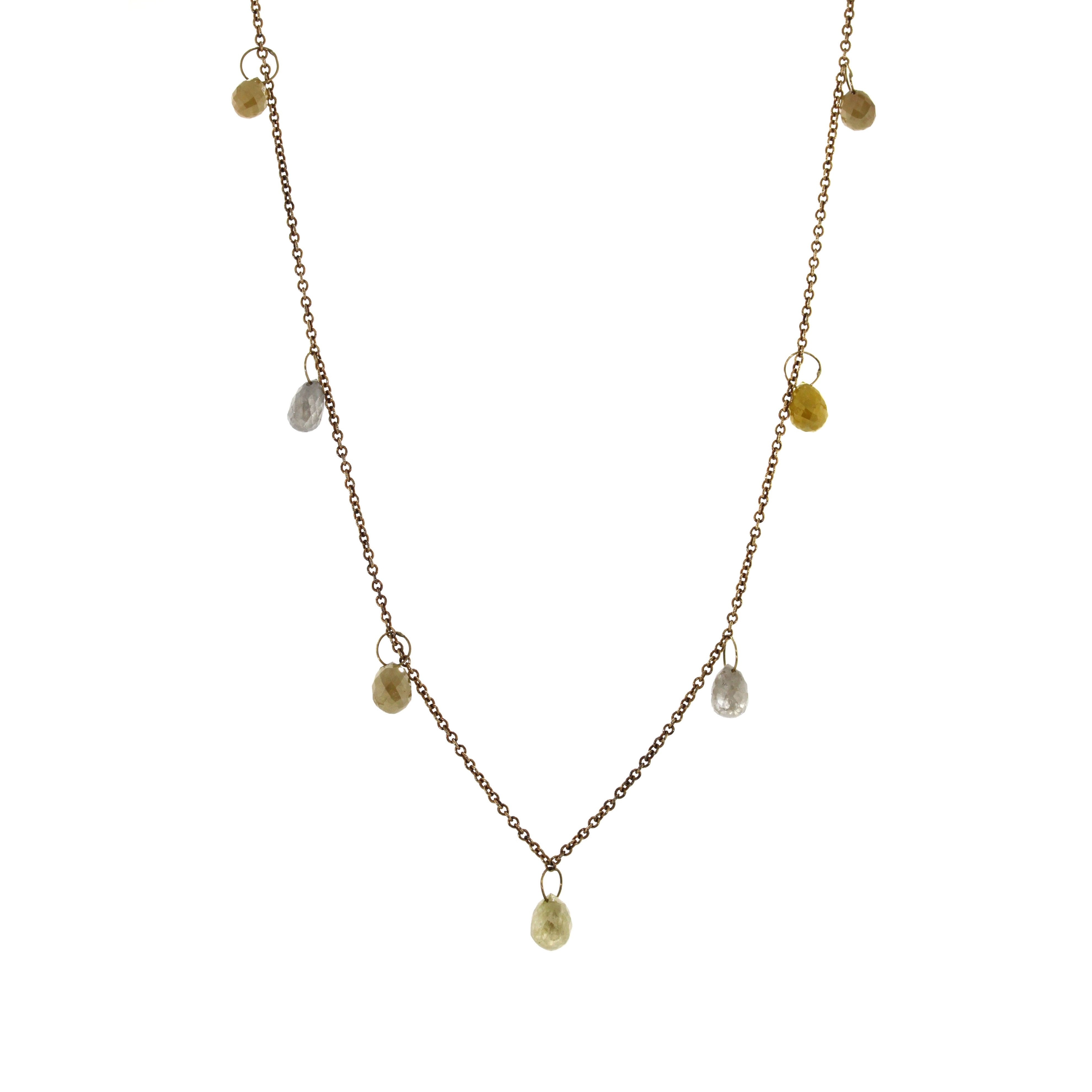 Multi-colored Raw Diamond Necklace - Rebecca Lankford Designs - Houston, TX