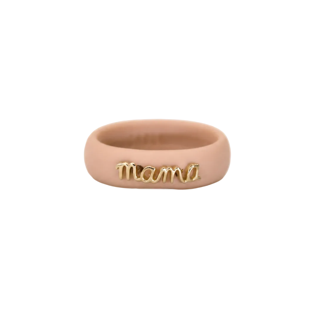 Gold "Mama" Silicone Band