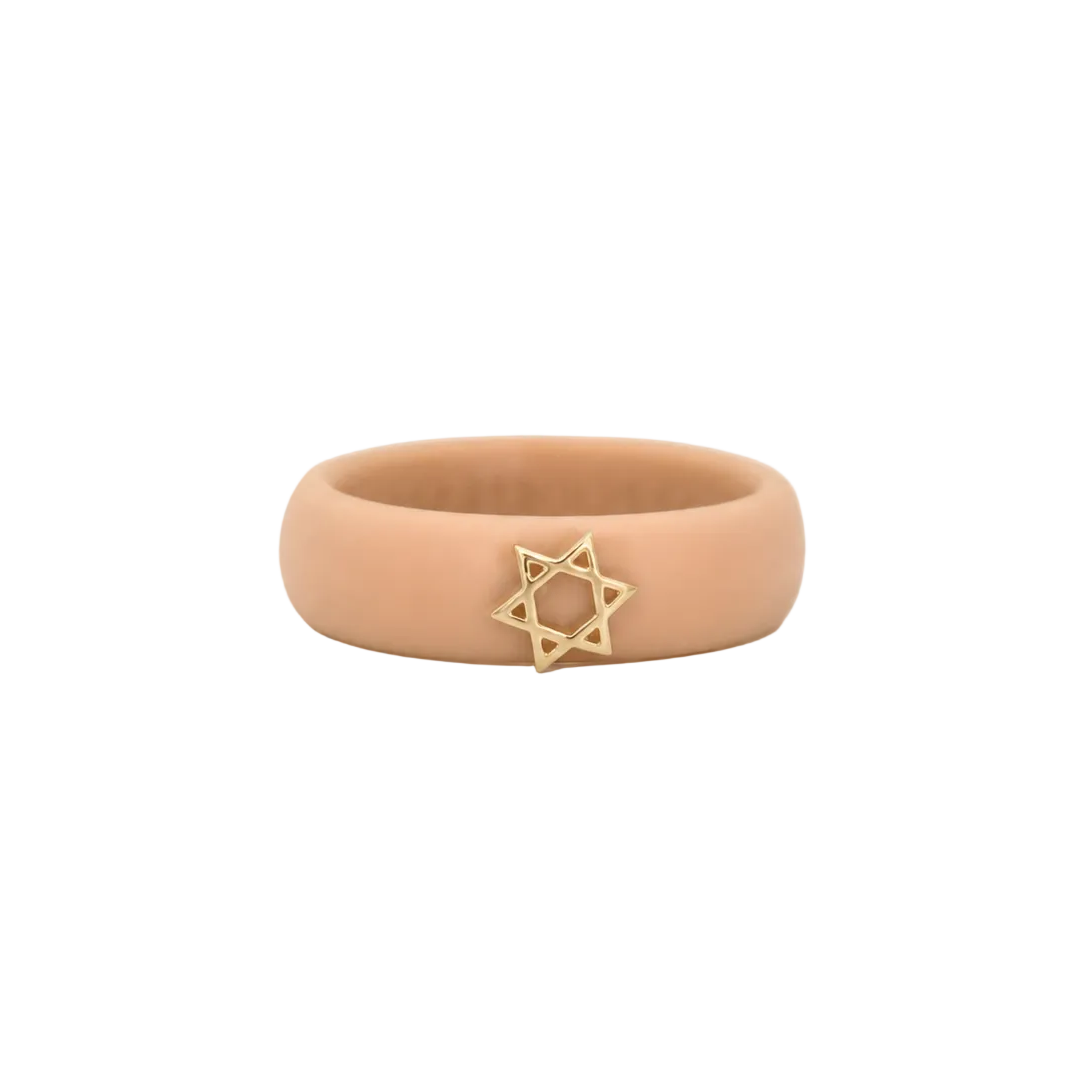 Gold Star of David Nude Silicone Band