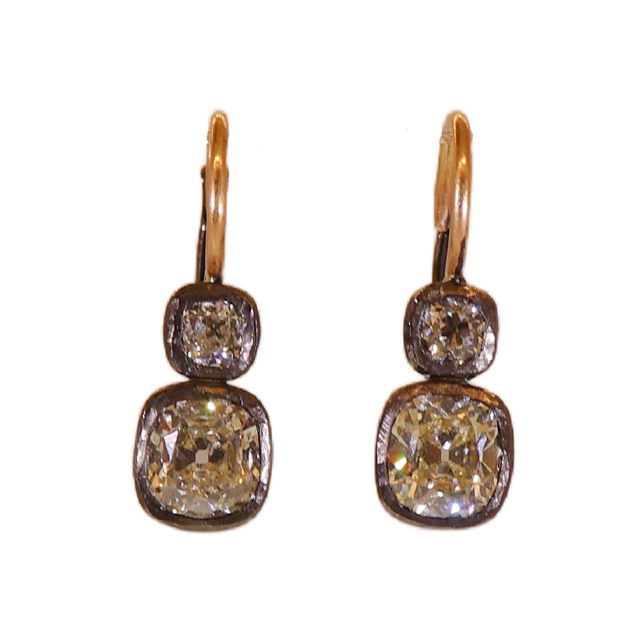 2 Diamond Dangle Earrings