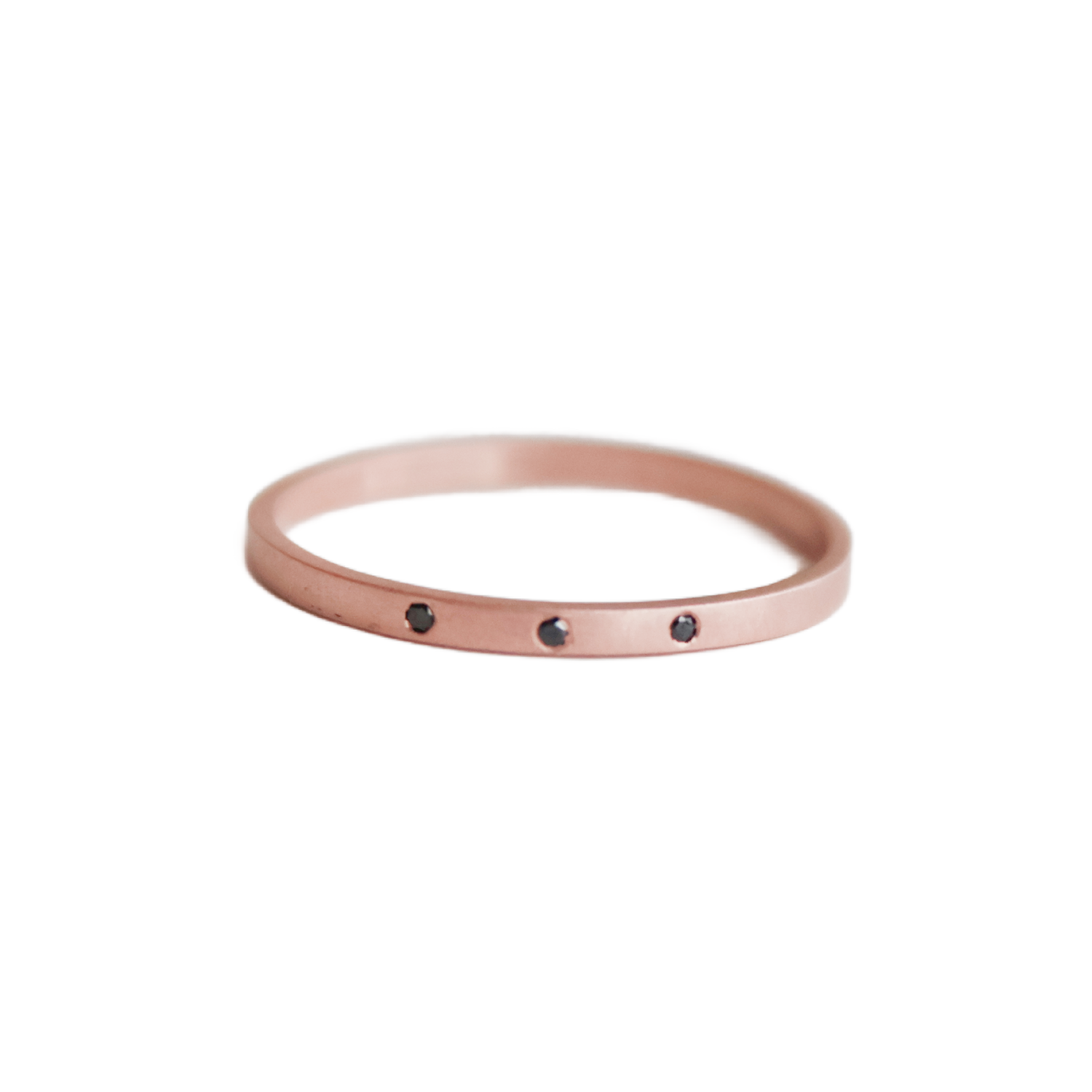 Black Diamond Rose Gold Stacking Ring