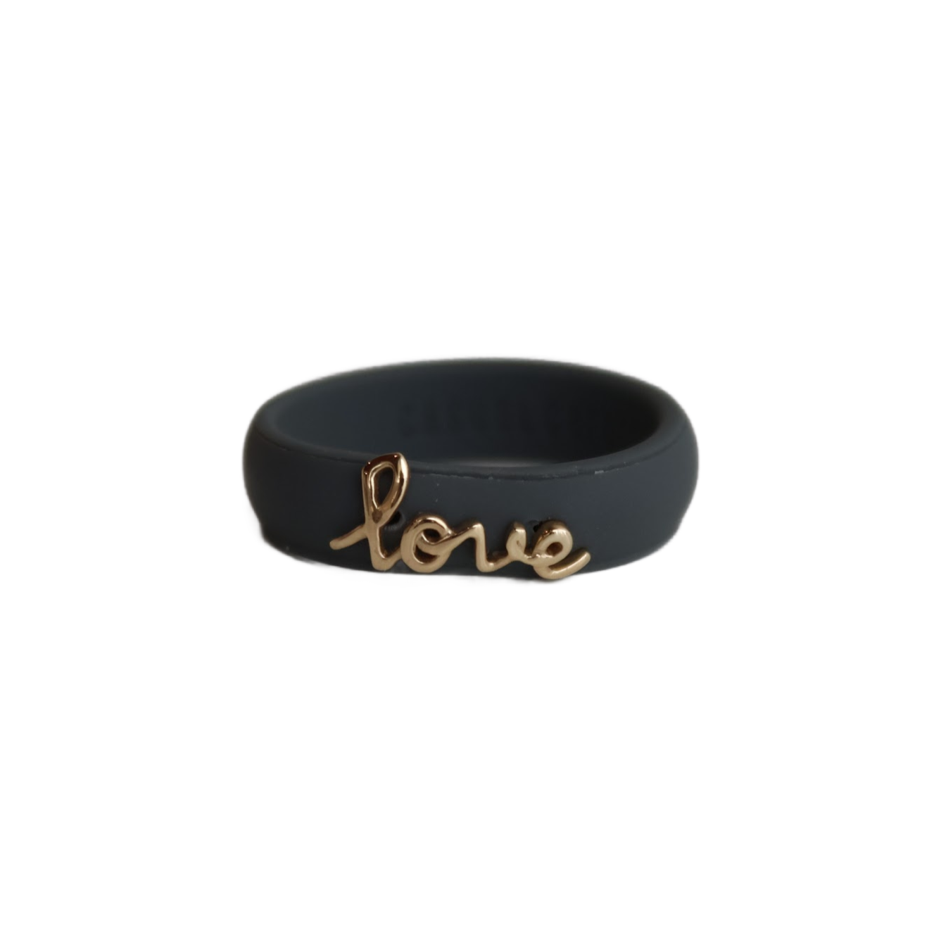 Yellow Gold Love Silicone Band- Grey