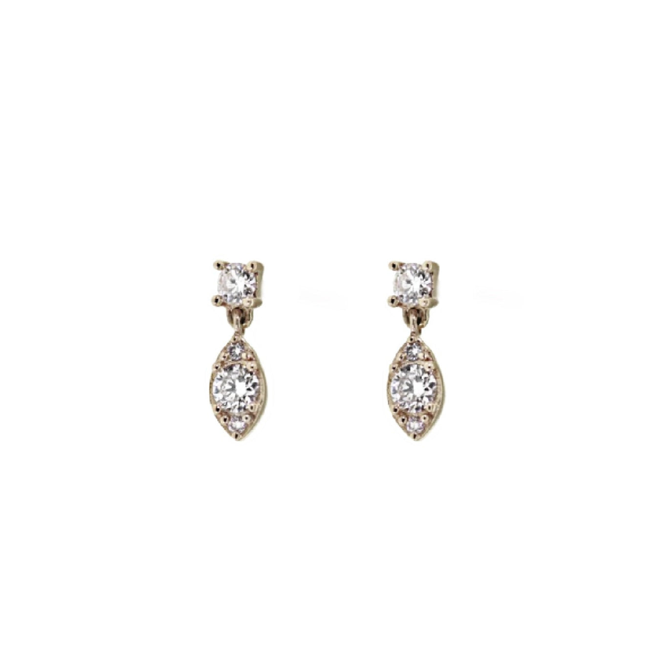 White Gold Diamond Dangle Stud