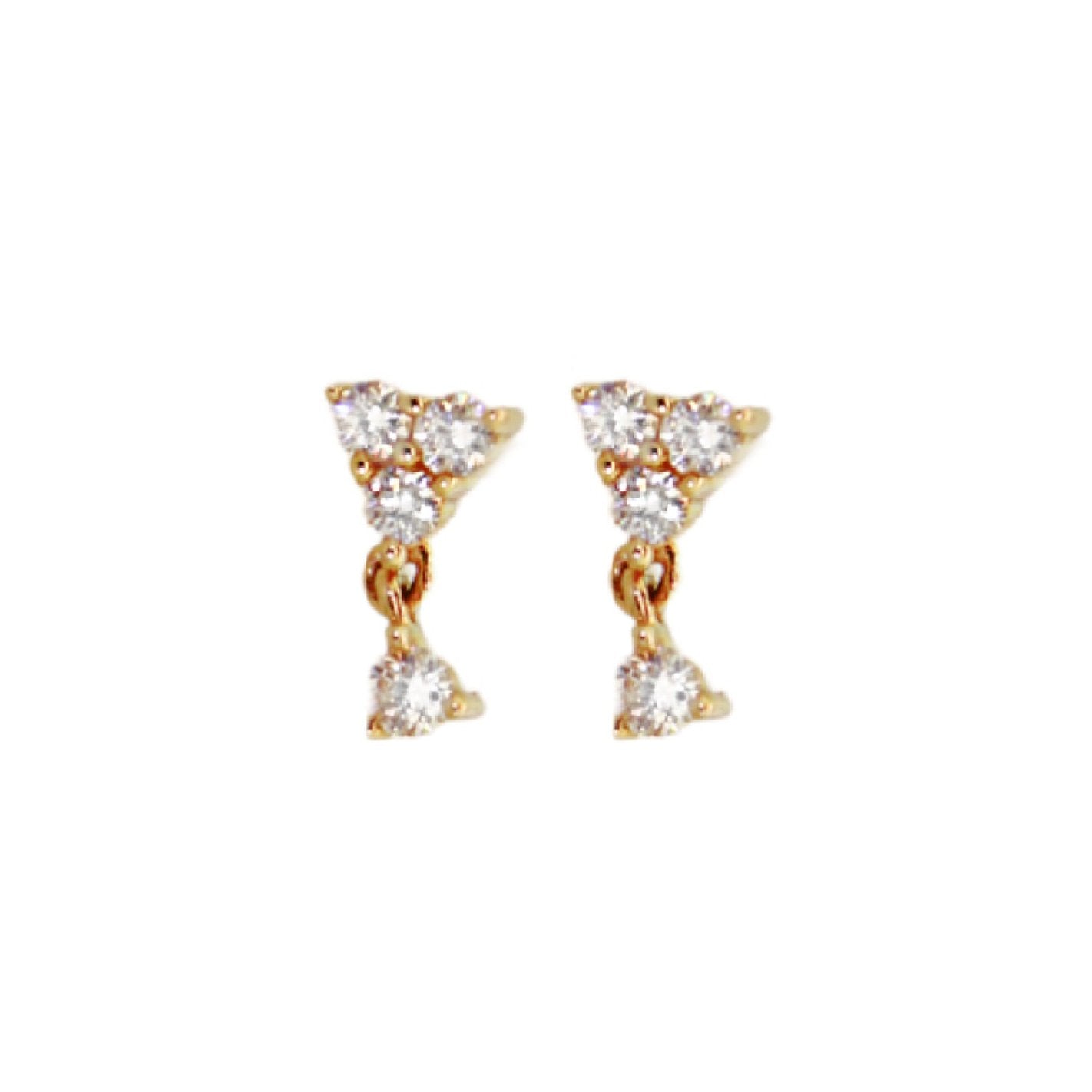 Yellow Gold Cluster Diamond Earrings