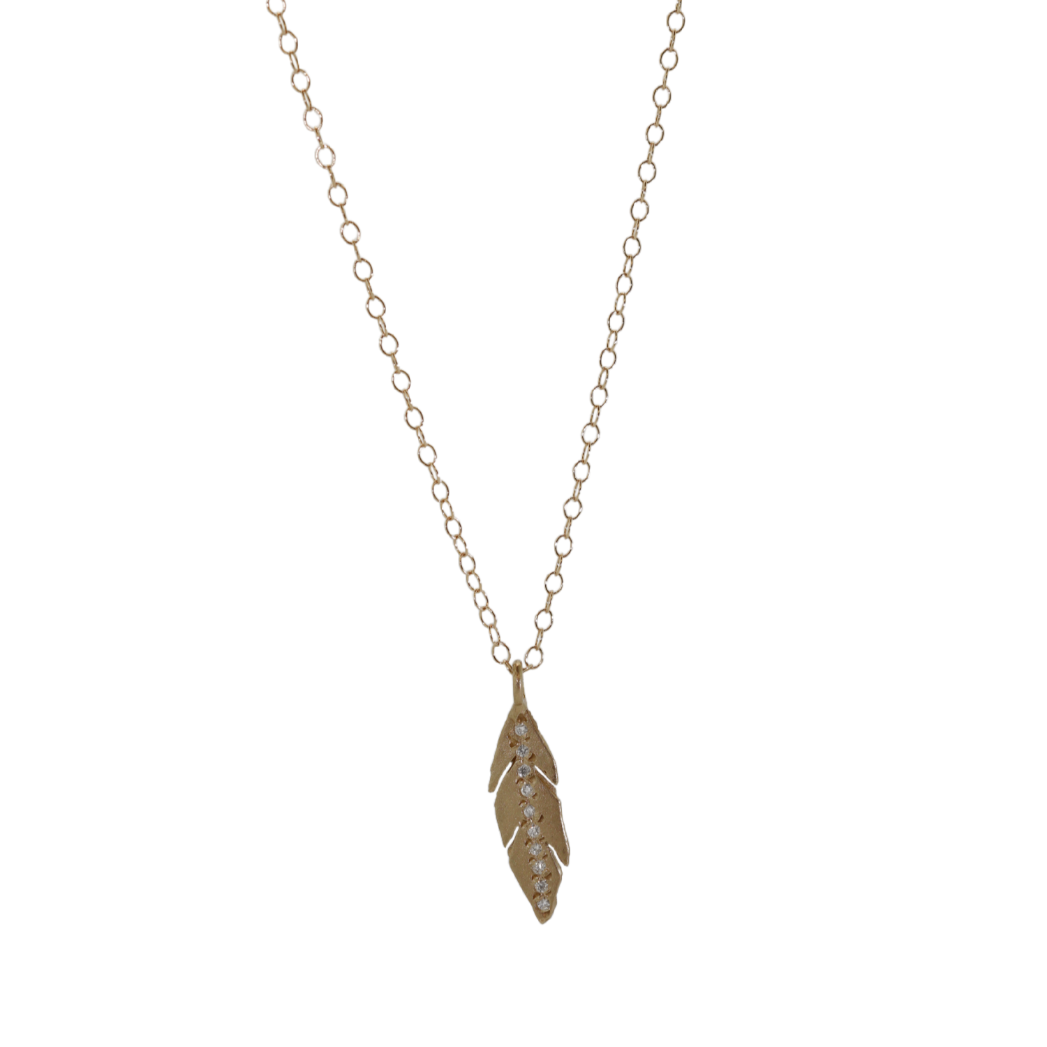 Feather Necklace With Diamonds