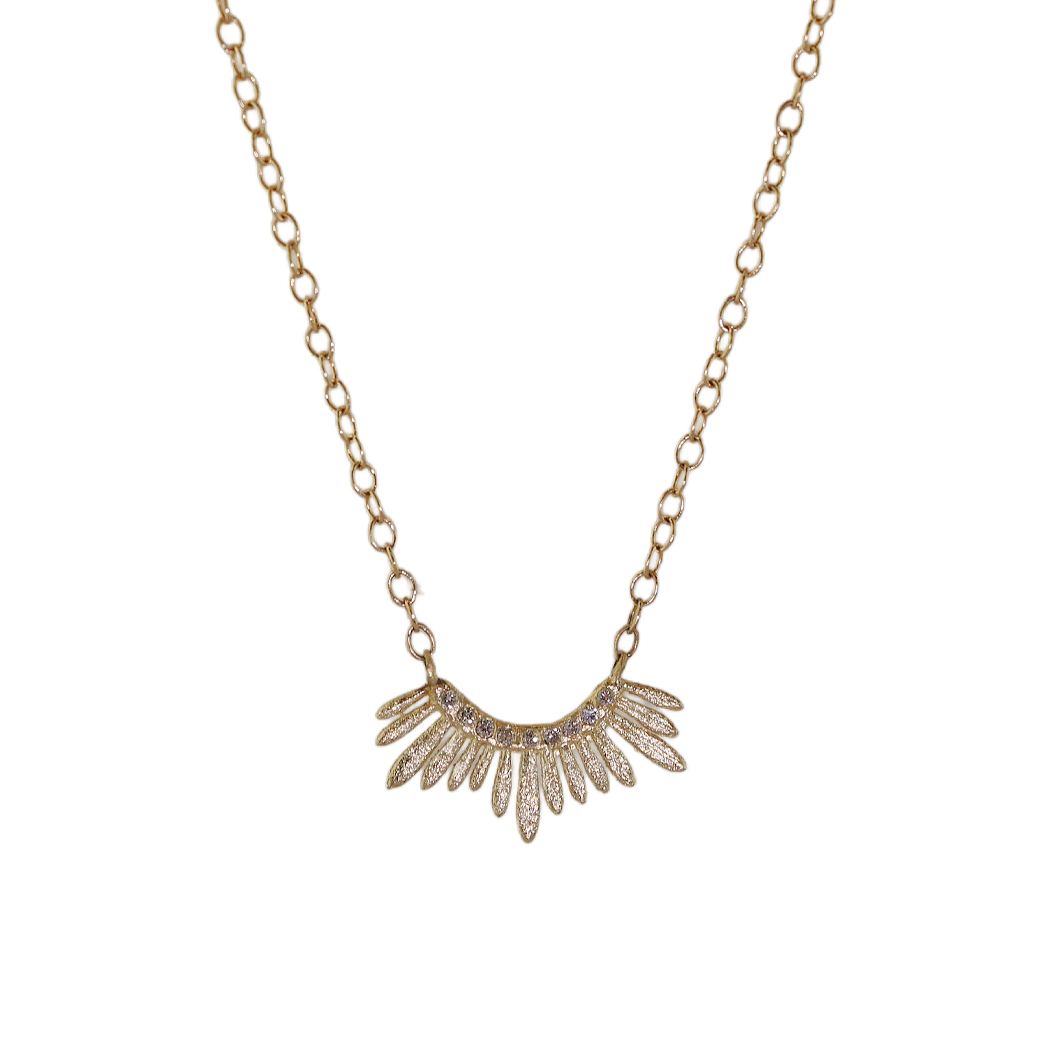 Half-Sunburst Diamond Necklace