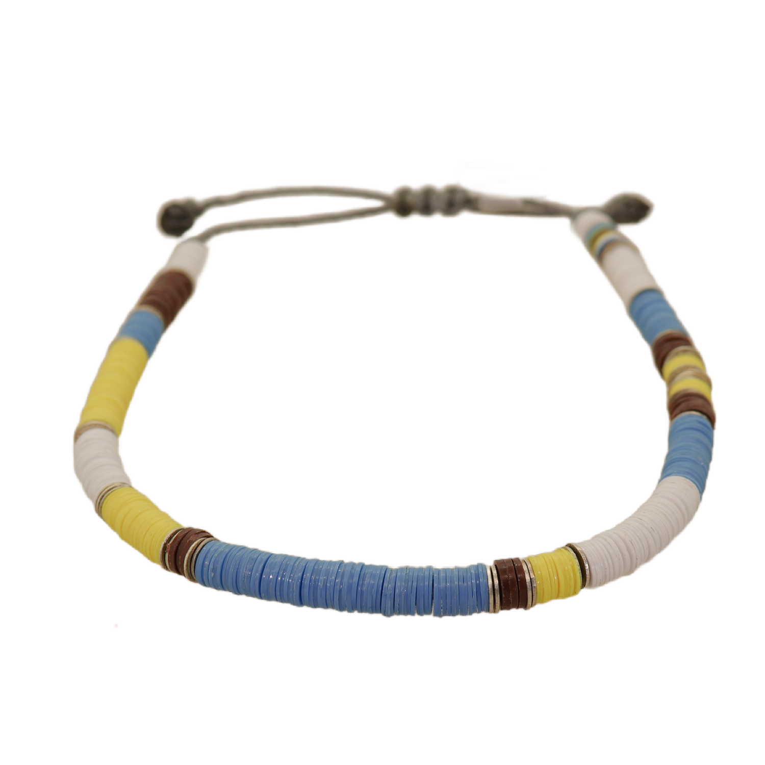 Blue, Yellow and Silver Disc Bracelet