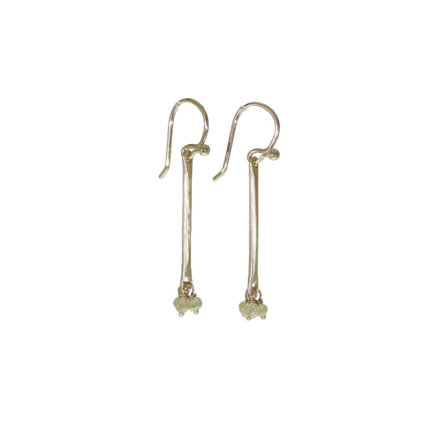 Yellow Diamond Bar Earrings